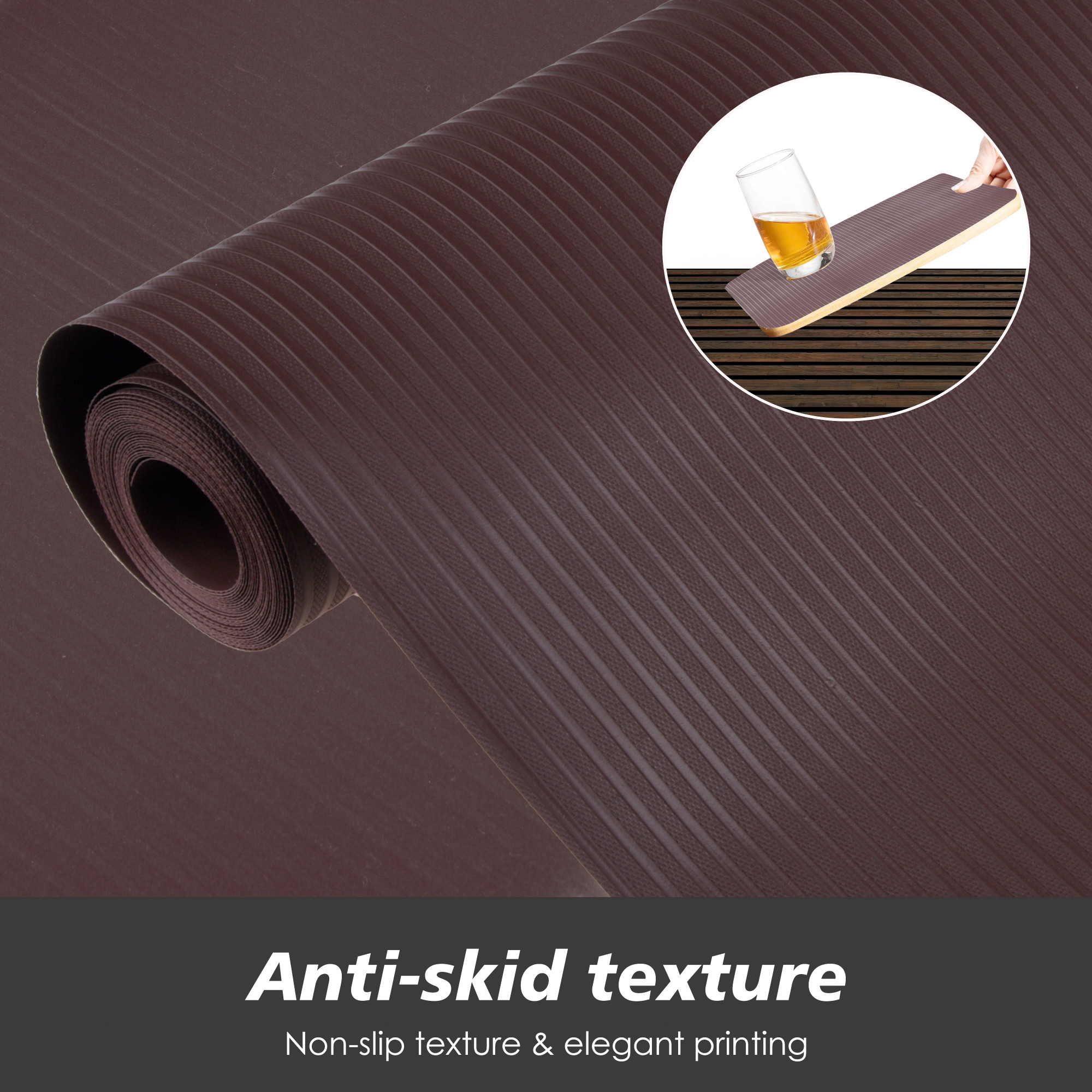 Kuber Industries Shelf Liner  Kitchen Cabinet Shelf Protector  Kitchen Liners for Cabinets and Drawers  Drawer Liner Mat  Self Lining Shelf Liner Cabinet Mat   Brown