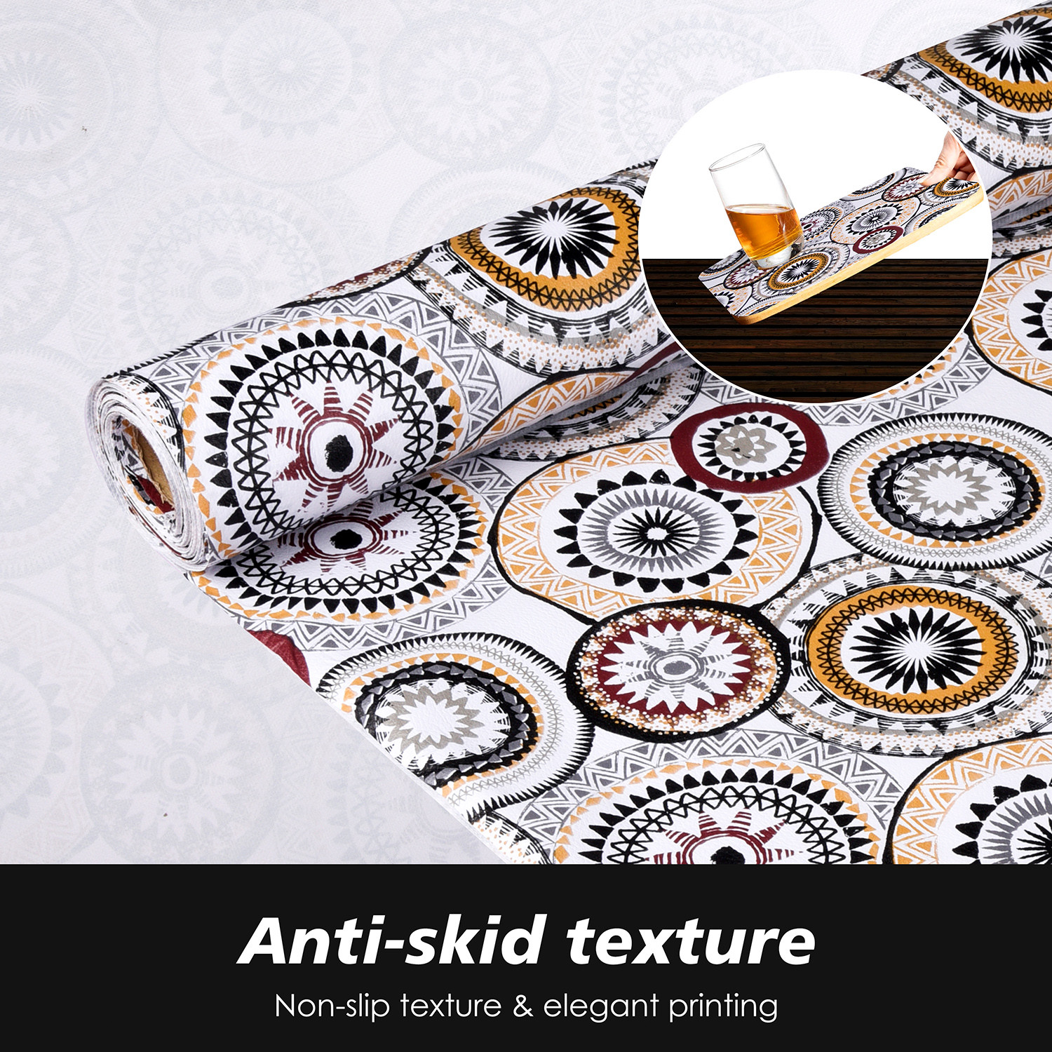 Kuber Industries Shelf Liner  Kitchen Cabinet Shelf Protector  Kitchen Liners for Cabinets and Drawers  Drawer Liner Mat  Rangoli Shelf Liner Cabinet Mat   White