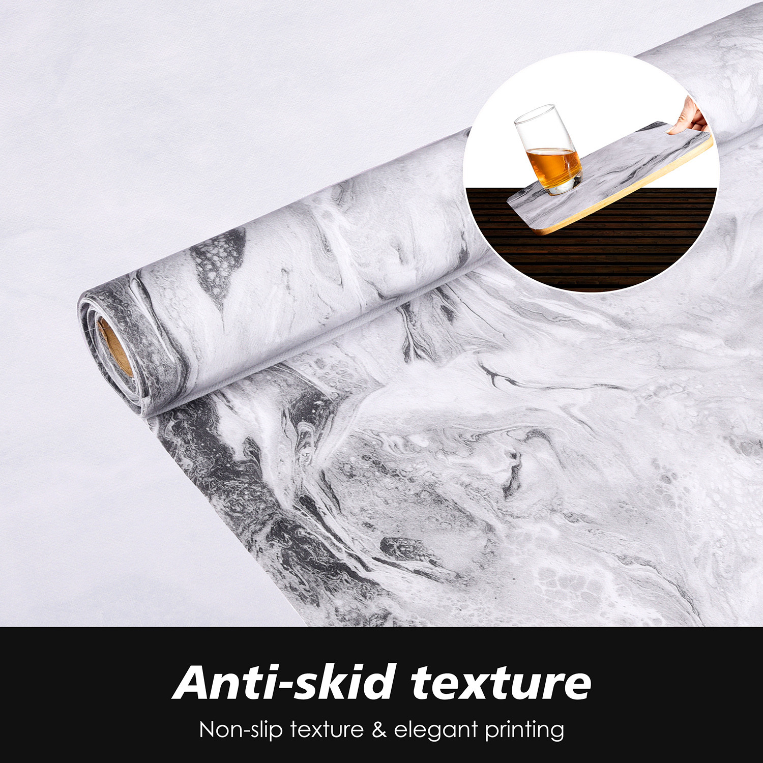 Kuber Industries Shelf Liner  Kitchen Cabinet Shelf Protector  Kitchen Liners for Cabinets and Drawers  Drawer Liner Mat  Marble Shelf Liner Cabinet Mat   Gray