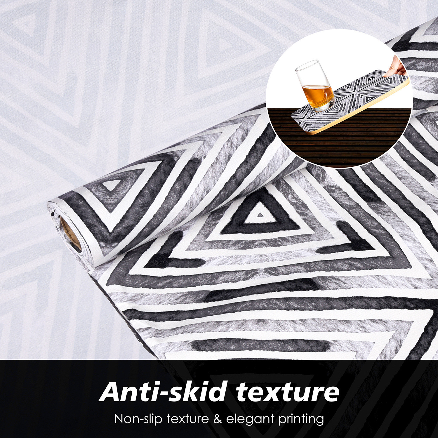 Kuber Industries Shelf Liner  Kitchen Cabinet Shelf Protector  Kitchen Liners for Cabinets and Drawers  Drawer Liner Mat  Triangle Shelf Liner Cabinet Mat   Gray