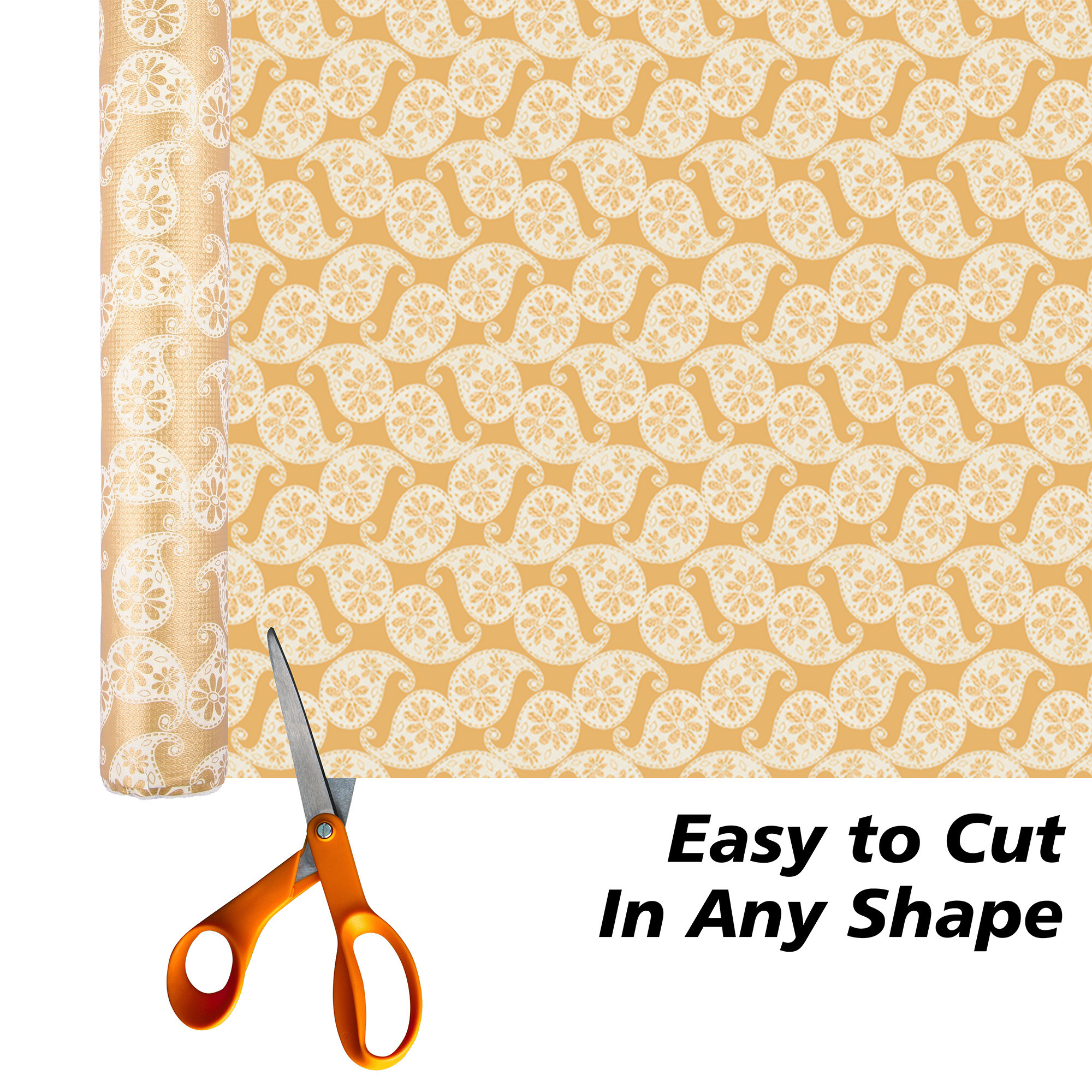 Kuber Industries Shelf Liner  Kitchen Cabinet Shelf Protector  Kitchen Liners for Cabinets and Drawers  Drawer Liner Mat  Carry Shelf Liner Cabinet Mat  10 MTR  Golden