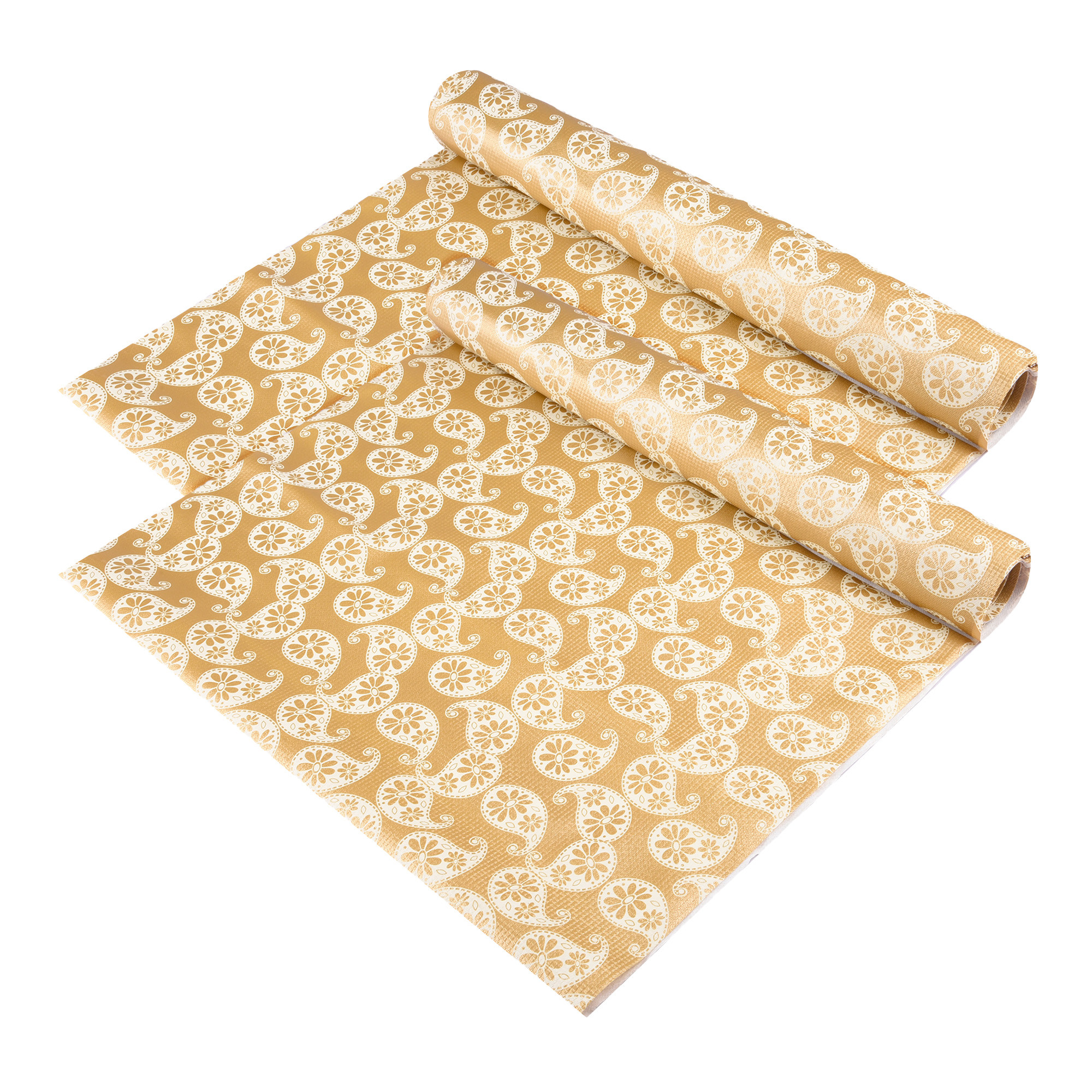 Kuber Industries Shelf Liner  Kitchen Cabinet Shelf Protector  Kitchen Liners for Cabinets and Drawers  Drawer Liner Mat  Carry Shelf Liner Cabinet Mat  5 MTR  Golden