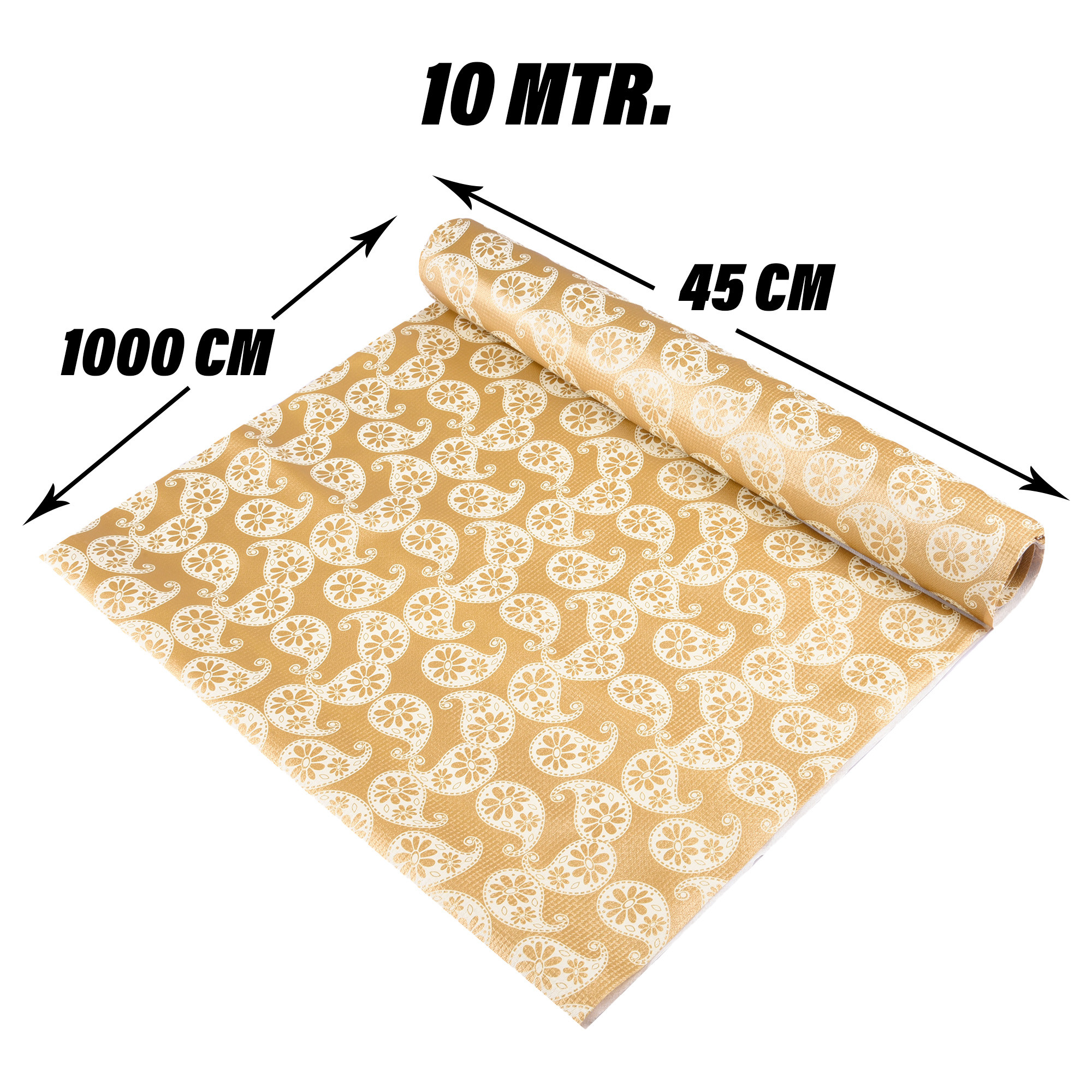 Kuber Industries Shelf Liner  Kitchen Cabinet Shelf Protector  Kitchen Liners for Cabinets and Drawers  Drawer Liner Mat  Carry Shelf Liner Cabinet Mat  10 MTR  Golden