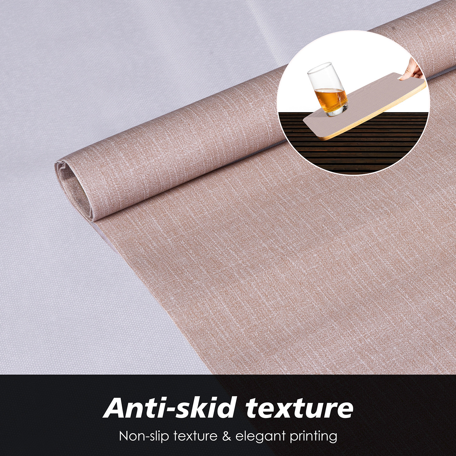 Kuber Industries Shelf Liner  Kitchen Cabinet Shelf Protector  Kitchen Liners for Cabinets and Drawers  Drawer Liner Mat  Texture Shelf Liner Roll  Cabinet Mat  3 MTR  Beige