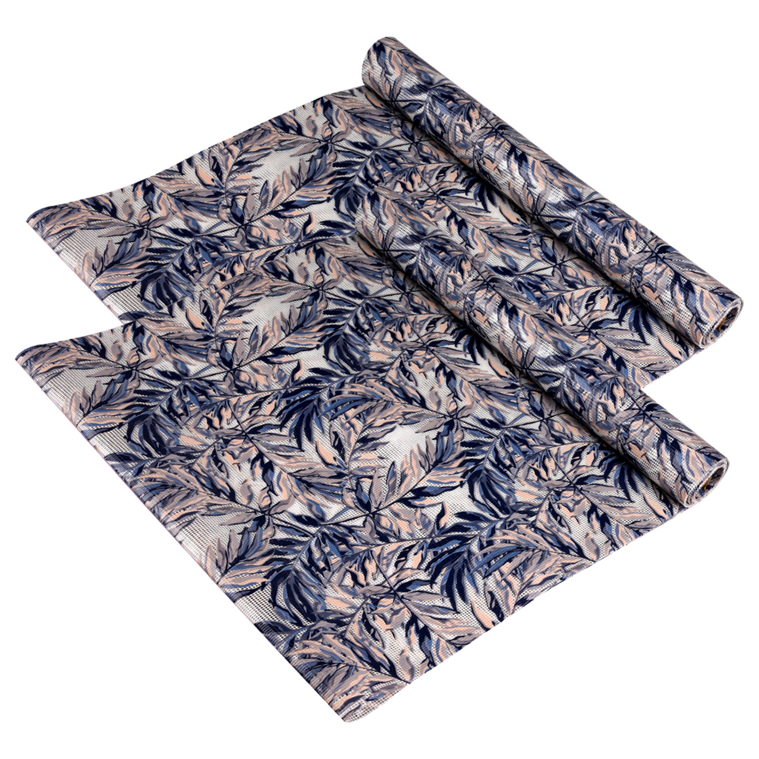 Kuber Industries Shelf Liner | Kitchen Cabinet Shelf Protector | Kitchen Liners for Cabinets and Drawers | Drawer Liner Mat | Leaf-Design Shelf Liner Roll | Cabinet Mat | 3 MTR | Blue