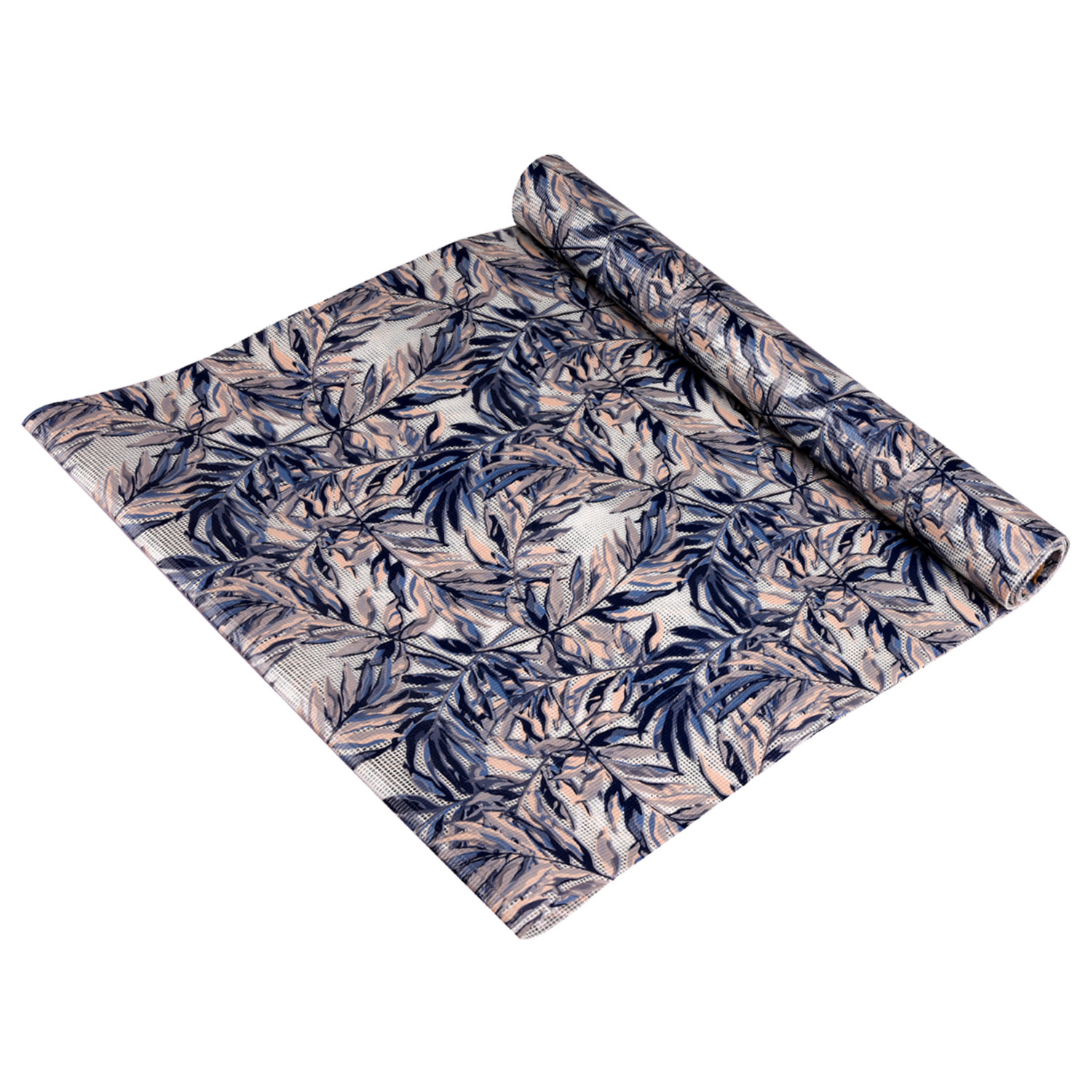 Kuber Industries Shelf Liner | Kitchen Cabinet Shelf Protector | Kitchen Liners for Cabinets and Drawers | Drawer Liner Mat | Leaf-Design Shelf Liner Roll | Cabinet Mat | 5 MTR | Blue