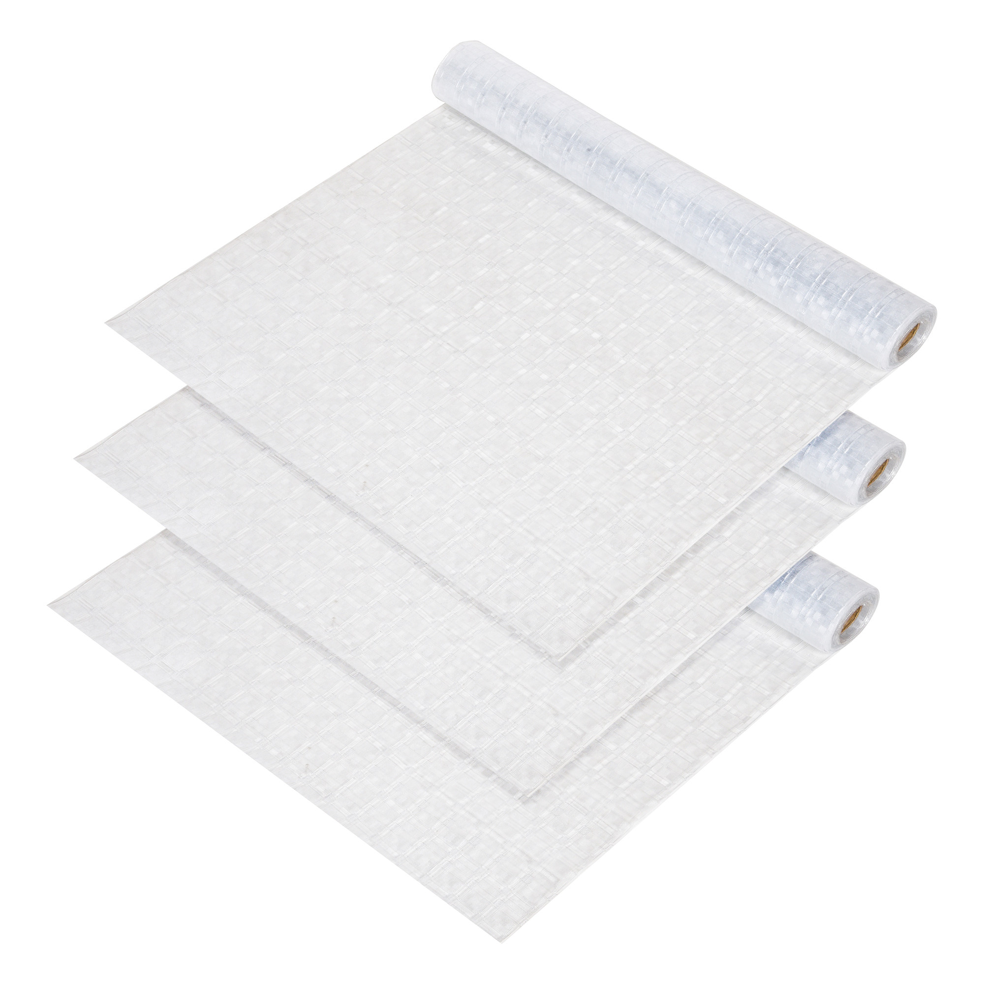 Kuber Industries Shelf Liner | Kitchen Cabinet Shelf Protector | Kitchen Liners for Cabinets and Drawers | Drawer Liner Mat | Check-Design Shelf Liner Roll | Cabinet Mat | 3 MTR | Transparent