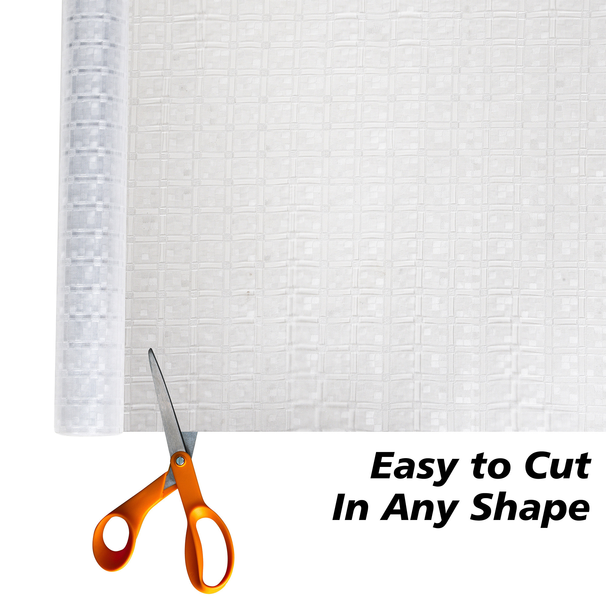 Kuber Industries Shelf Liner | Kitchen Cabinet Shelf Protector | Kitchen Liners for Cabinets and Drawers | Drawer Liner Mat | Check-Design Shelf Liner Roll | Cabinet Mat | 5 MTR | Transparent