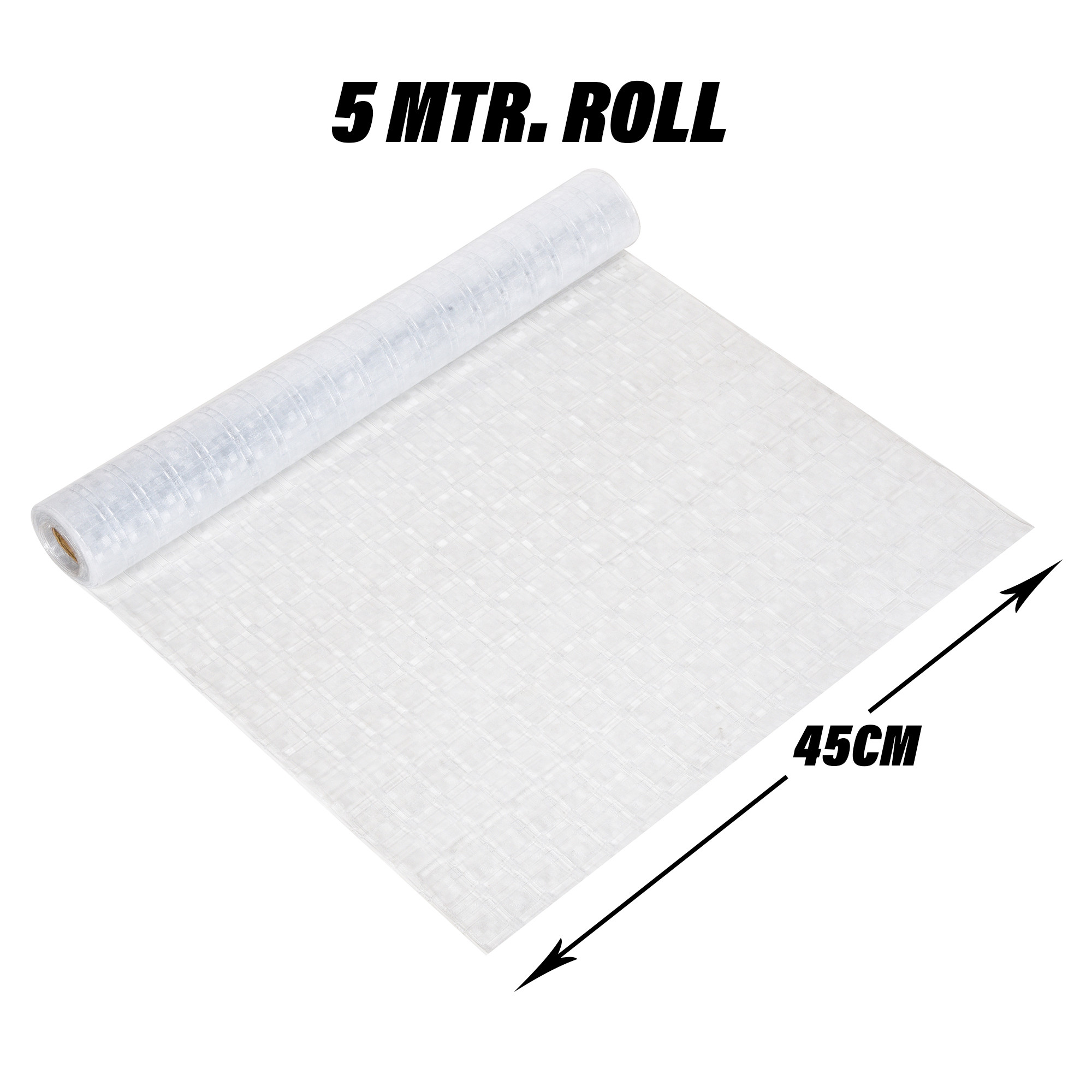 Kuber Industries Shelf Liner | Kitchen Cabinet Shelf Protector | Kitchen Liners for Cabinets and Drawers | Drawer Liner Mat | Check-Design Shelf Liner Roll | Cabinet Mat | 5 MTR | Transparent