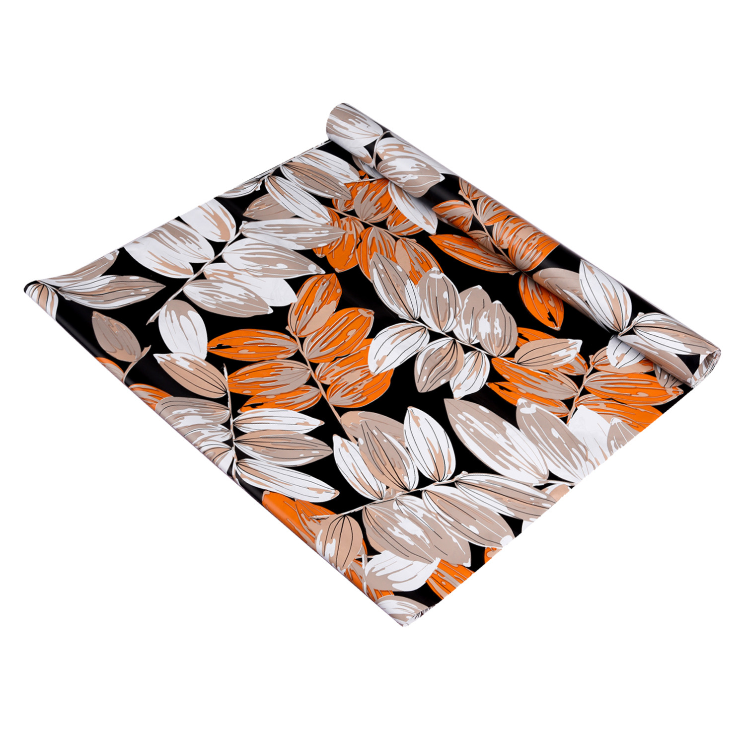 Kuber Industries Shelf Liner | Kitchen Cabinet Shelf Protector | Kitchen Liners for Cabinets and Drawers | Drawer Liner Mat | Leaf-Design Shelf Liner Roll | Cabinet Mat | 5 MTR | Brown
