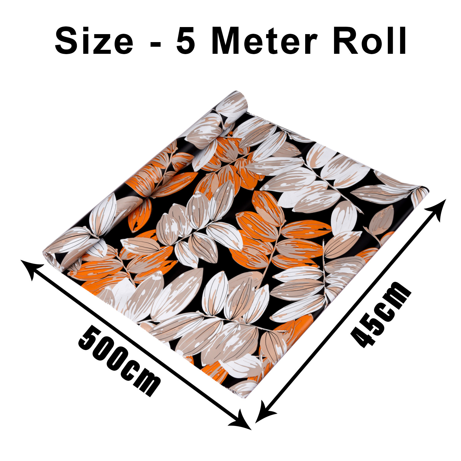 Kuber Industries Shelf Liner | Kitchen Cabinet Shelf Protector | Kitchen Liners for Cabinets and Drawers | Drawer Liner Mat | Leaf-Design Shelf Liner Roll | Cabinet Mat | 5 MTR | Brown