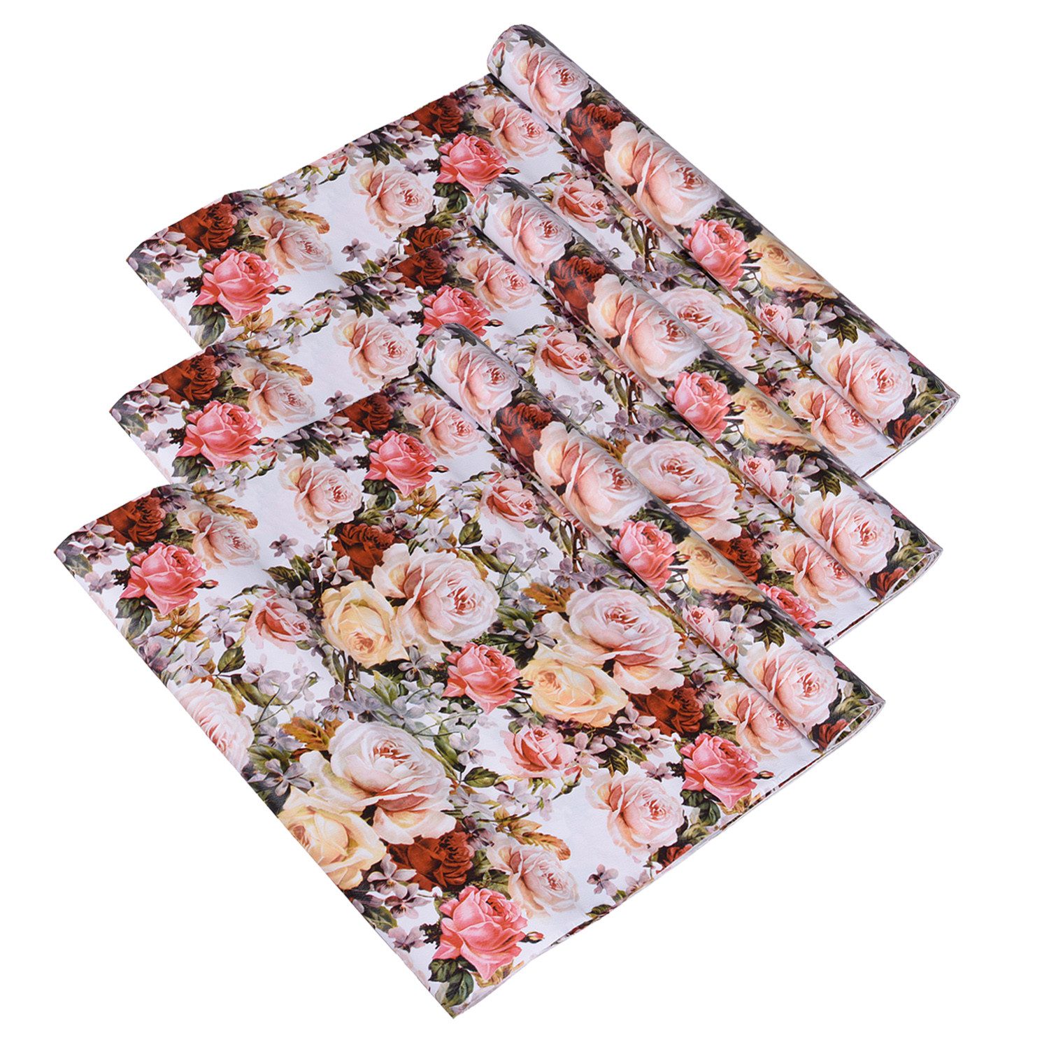 Kuber Industries Shelf Liner | Kitchen Cabinet Shelf Protector | Kitchen Liners for Cabinets and Drawers | Drawer Liner Mat | Gulab-Design Shelf Liner Roll | Cabinet Mat | 3 MTR | White