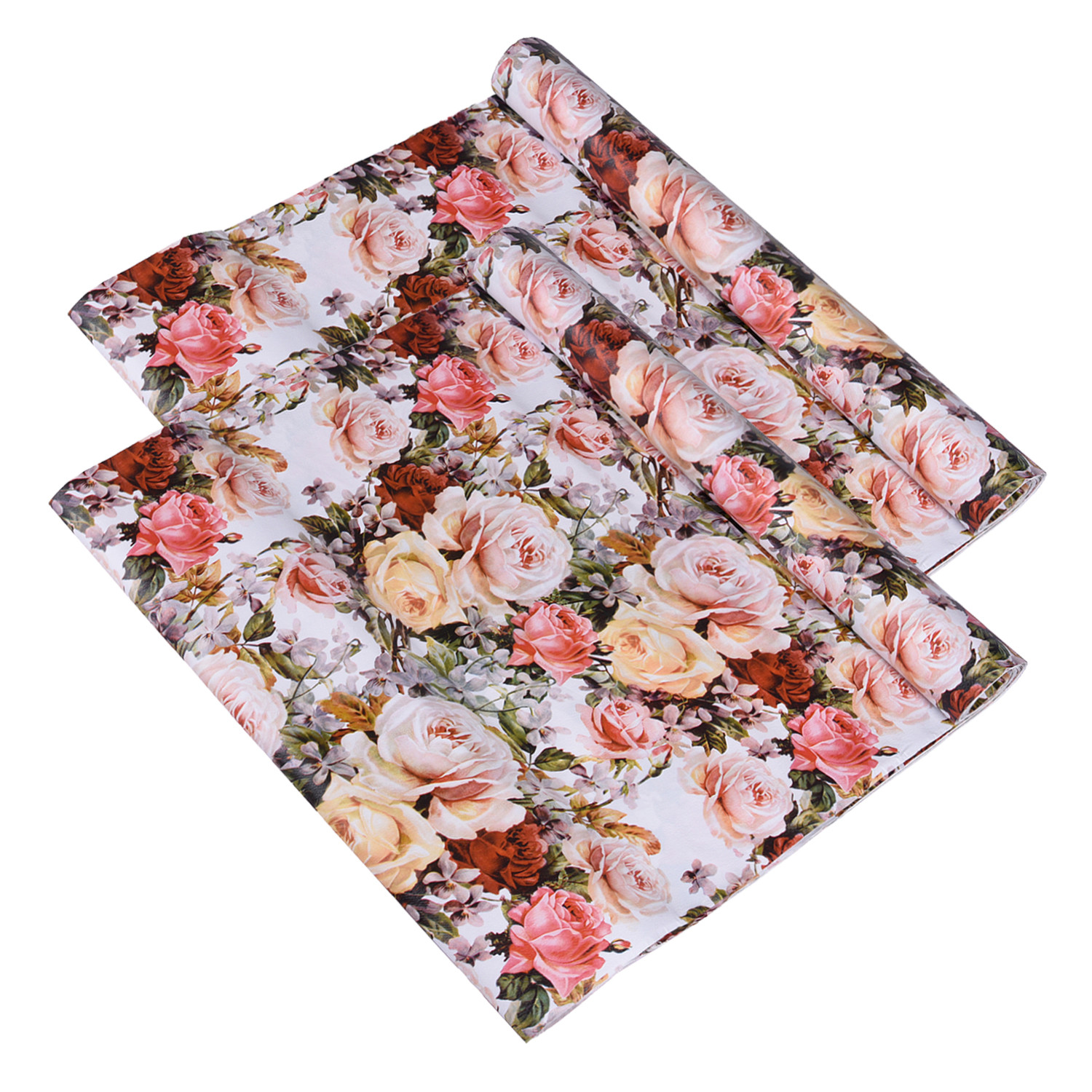 Kuber Industries Shelf Liner | Kitchen Cabinet Shelf Protector | Kitchen Liners for Cabinets and Drawers | Drawer Liner Mat | Gulab-Design Shelf Liner Roll | Cabinet Mat | 5 MTR | White