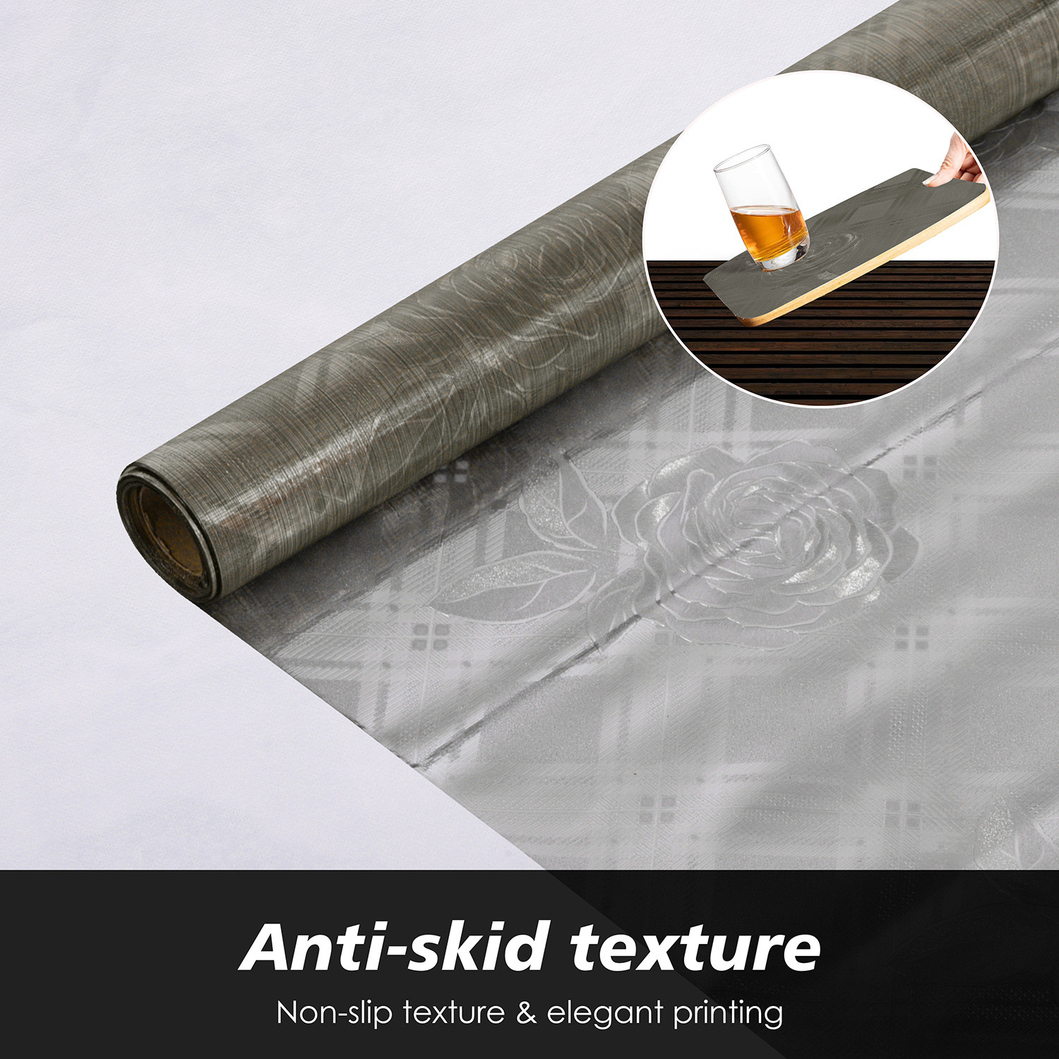 Kuber Industries Shelf Liner | Kitchen Cabinet Shelf Protector | Kitchen Liners for Cabinets and Drawers | Drawer Liner Mat | Self Shining Shelf Liner Cabinet Mat | 3 MTR | Golden