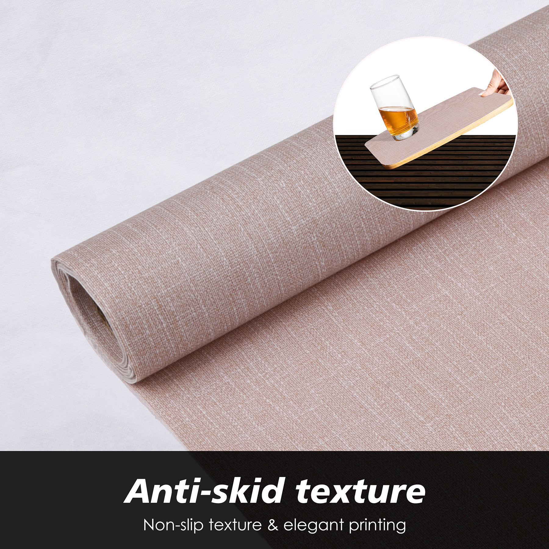 Kuber Industries Shelf Liner | Kitchen Cabinet Shelf Protector | Kitchen Liners for Cabinets and Drawers | Drawer Liner Mat | Texture Shelf Liner Cabinet Mat | 5 MTR | Beige