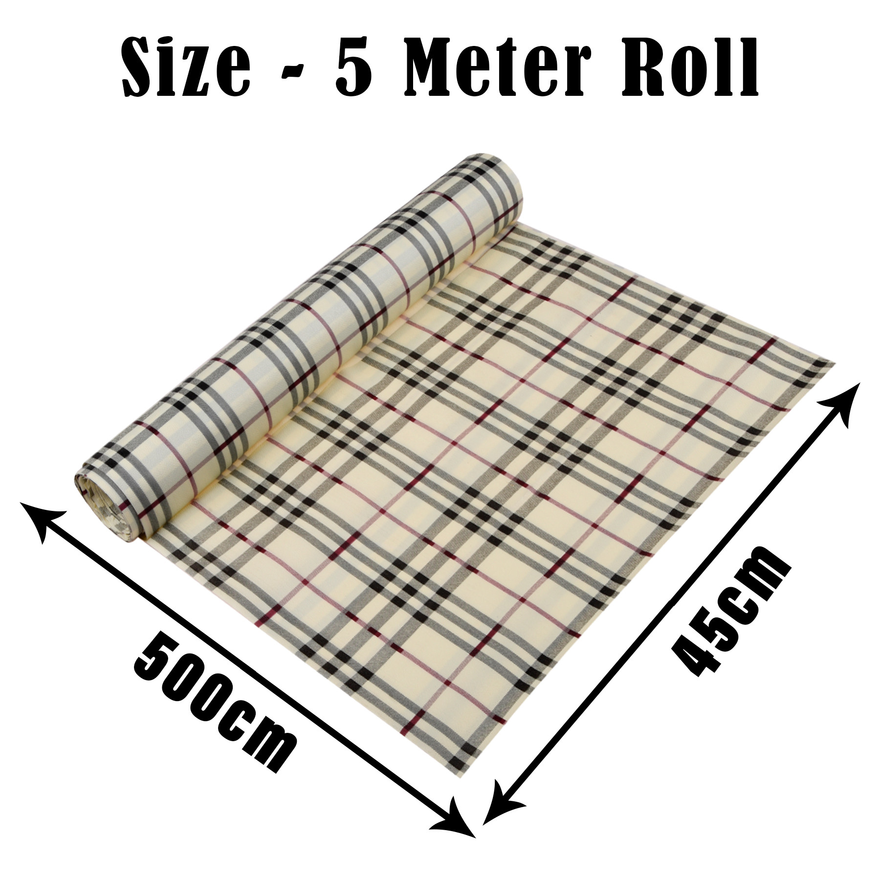 Kuber Industries Shelf Liner | Kitchen Cabinet Shelf Protector | Kitchen Liners for Cabinets and Drawers | Drawer Liner Mat | Check-Design Shelf Liner Cabinet Mat | 5 MTR | Cream