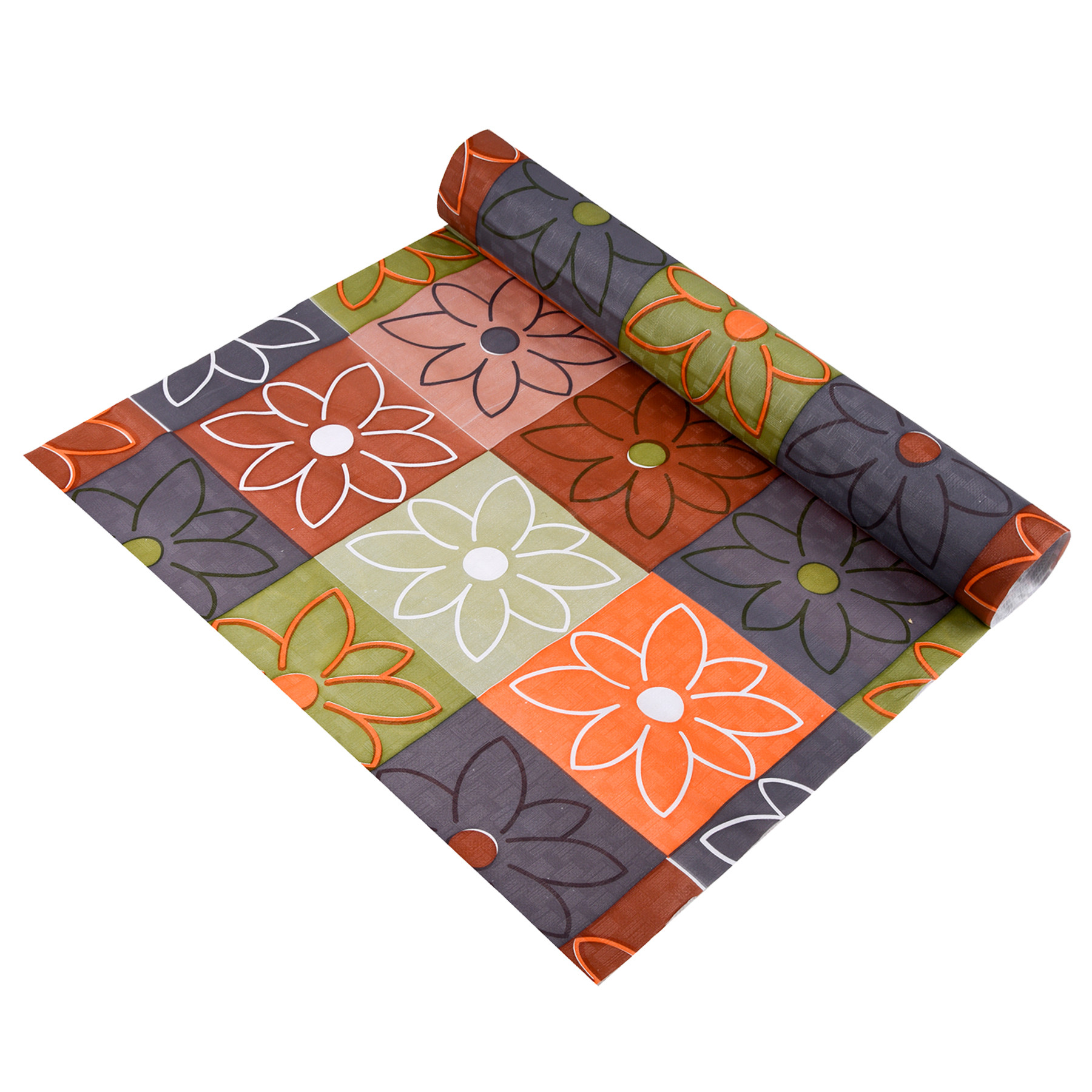 Kuber Industries Shelf Liner | Kitchen Cabinet Shelf Protector | Kitchen Liners for Cabinets and Drawers | Drawer Liner Mat | Check-Design Shelf Liner Cabinet Mat | 10 MTR | Orange
