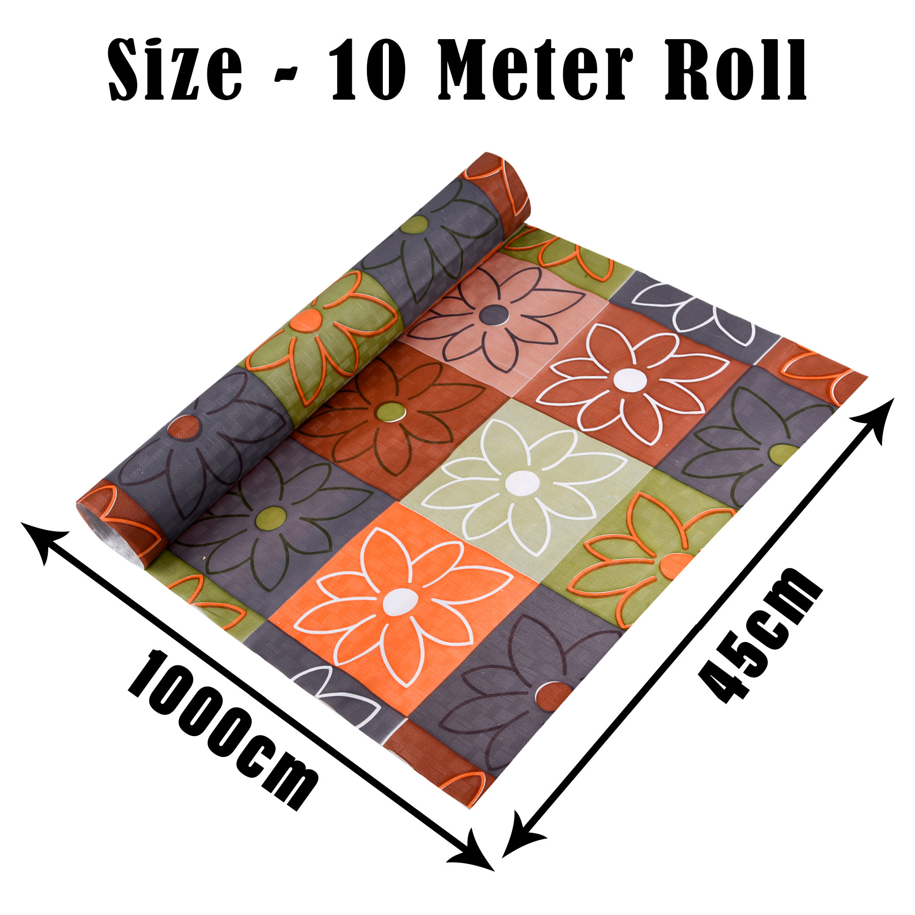 Kuber Industries Shelf Liner | Kitchen Cabinet Shelf Protector | Kitchen Liners for Cabinets and Drawers | Drawer Liner Mat | Check-Design Shelf Liner Cabinet Mat | 10 MTR | Orange