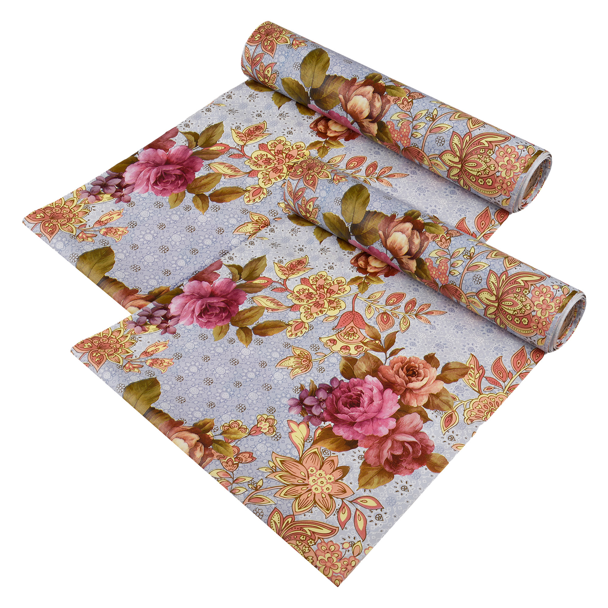 Kuber Industries Shelf Liner | Kitchen Cabinet Shelf Protector | Kitchen Liners for Cabinets and Drawers | Drawer Liner Mat | Pink Gulab Shelf Liner Cabinet Mat | 5 MTR | Blue