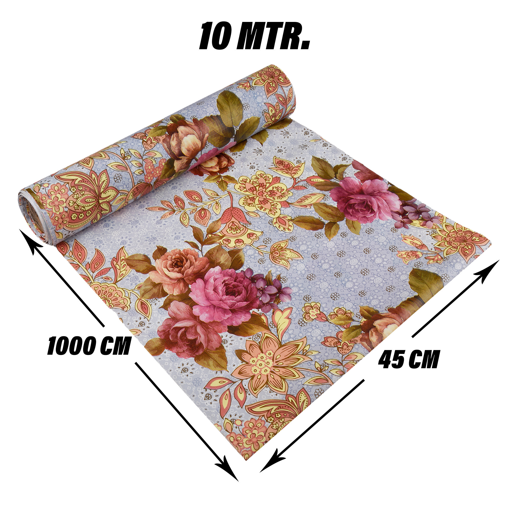 Kuber Industries Shelf Liner | Kitchen Cabinet Shelf Protector | Kitchen Liners for Cabinets and Drawers | Drawer Liner Mat | Pink Gulab Shelf Liner Cabinet Mat | 10 MTR | Blue