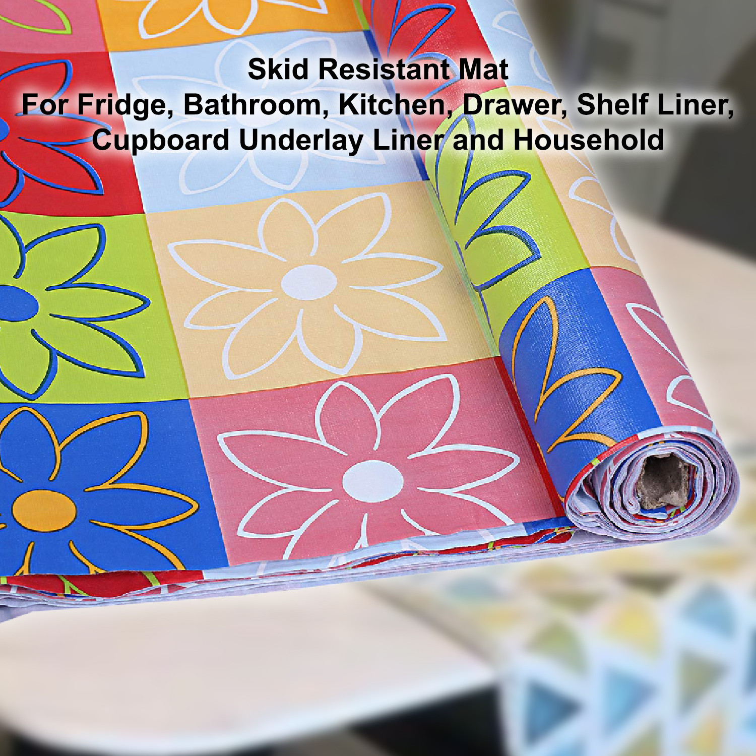 Kuber Industries Shelf Mat|Waterproof Floral Check Textured PVC Anti-Slip Sheets|Durable Kitchen Cabinet Drawer Shelf Liner,5 Meter,(Brown)