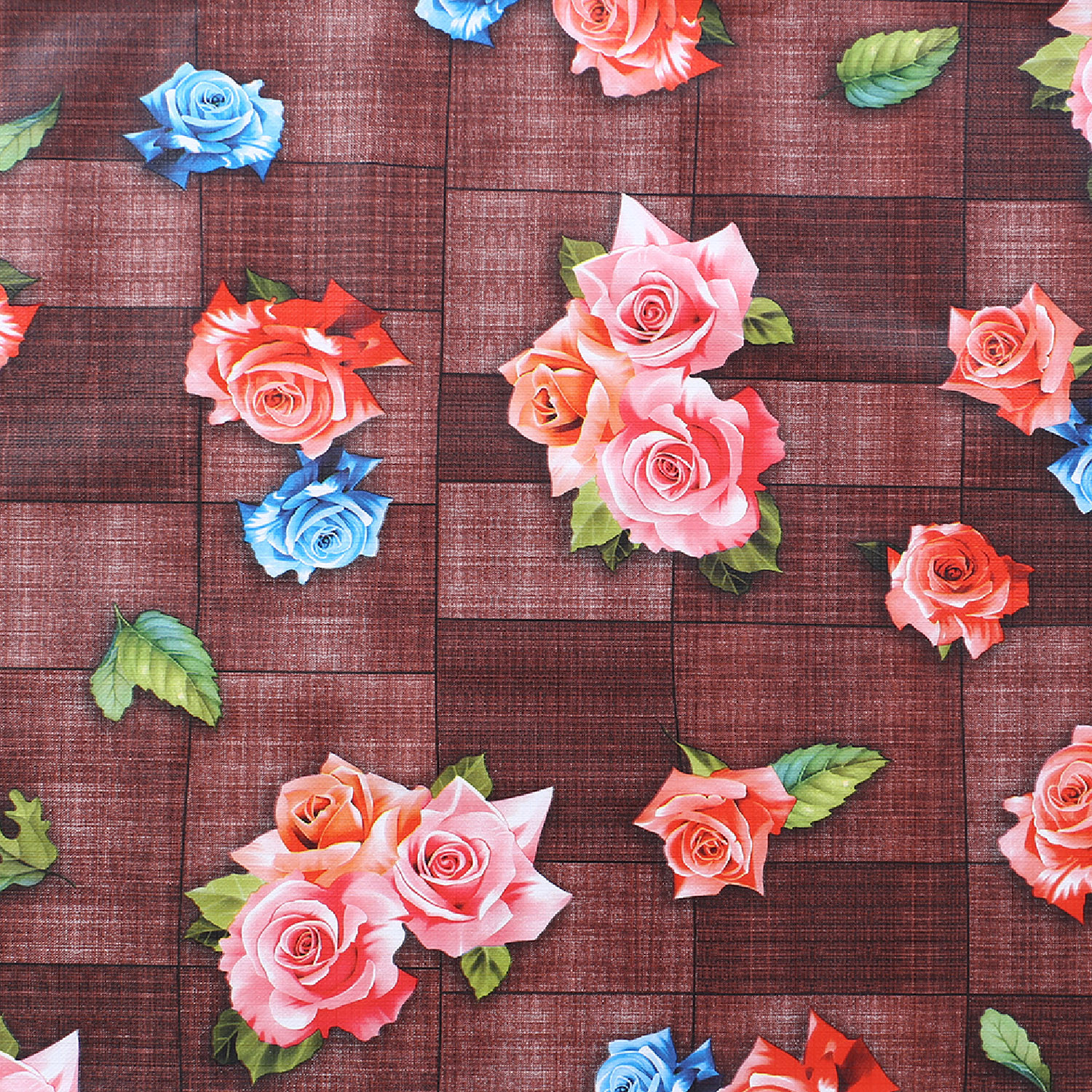 Kuber Industries Shelf Mat|Waterproof Flower Print PVC Anti-Slip Sheets|Durable Kitchen Cabinet Drawer Shelf Liner,5 Meter,(Maroon)