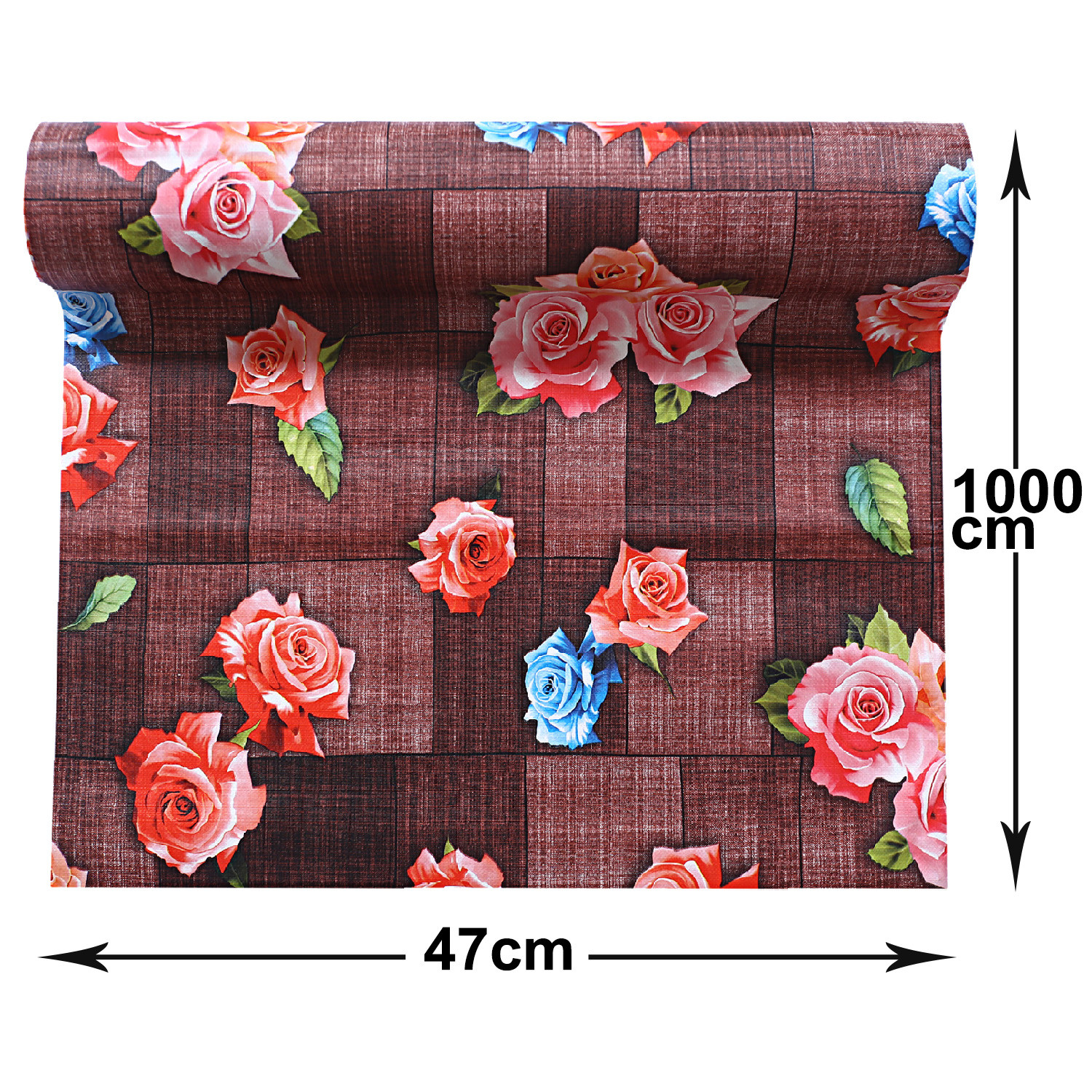 Kuber Industries Shelf Mat|Waterproof Flower Print PVC Anti-Slip Sheets|Durable Kitchen Cabinet Drawer Shelf Liner,10 Meter,(Maroon)