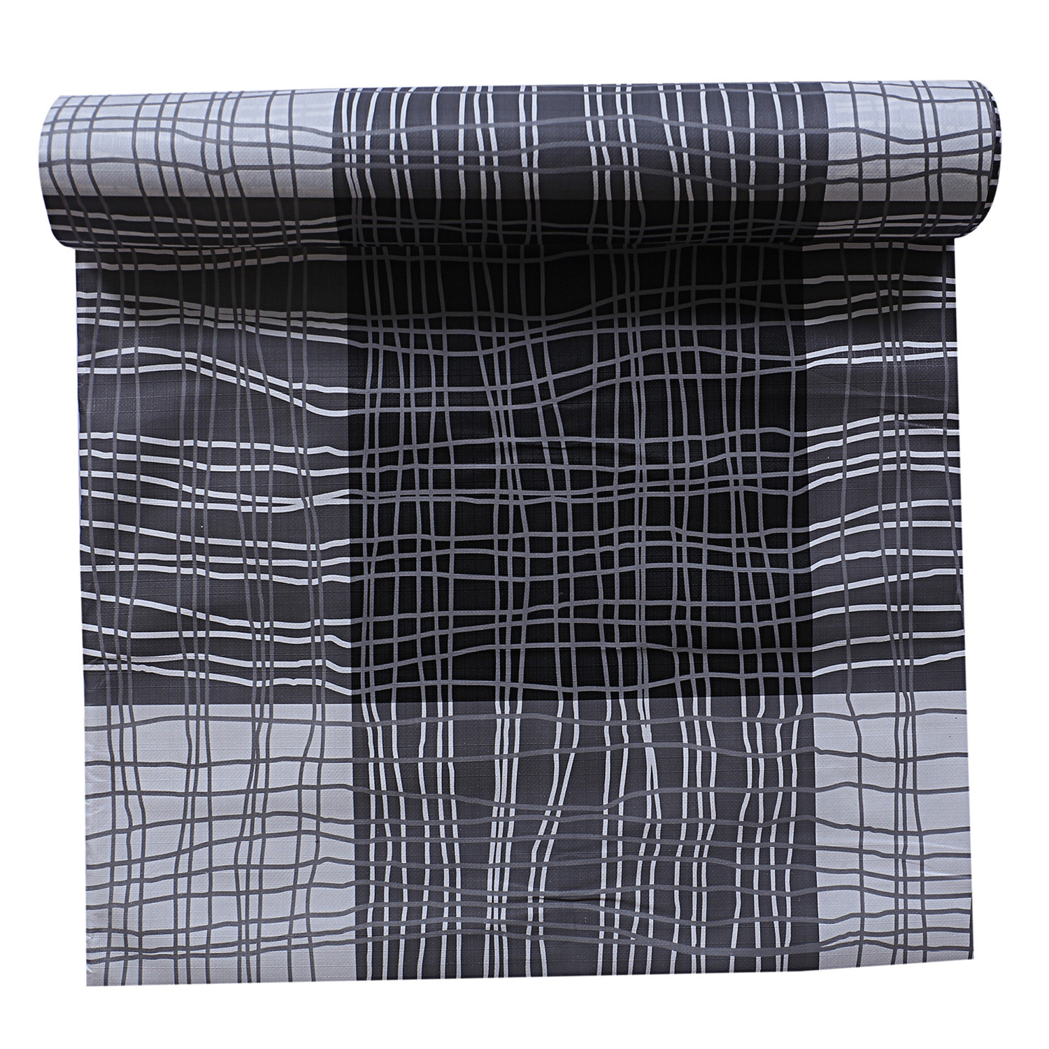 Kuber Industries Shelf Mat|Waterproof Strips Print PVC Anti-Slip Sheets|Durable Kitchen Cabinet Drawer Shelf Liner,5 Meter,(Gray)