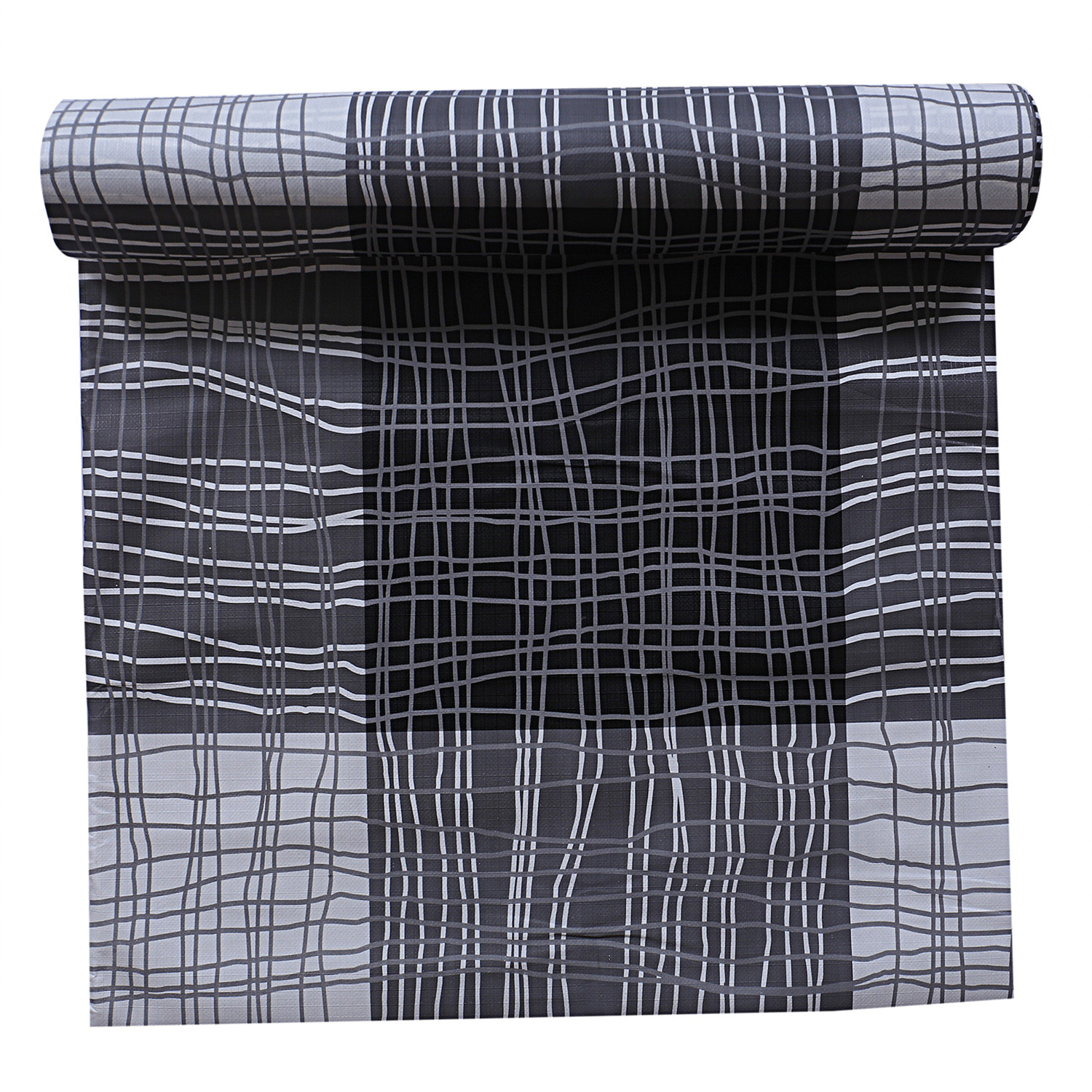 Kuber Industries Shelf Mat|Waterproof Strips Print PVC Anti-Slip Sheets|Durable Kitchen Cabinet Drawer Shelf Liner,10 Meter,(Gray)