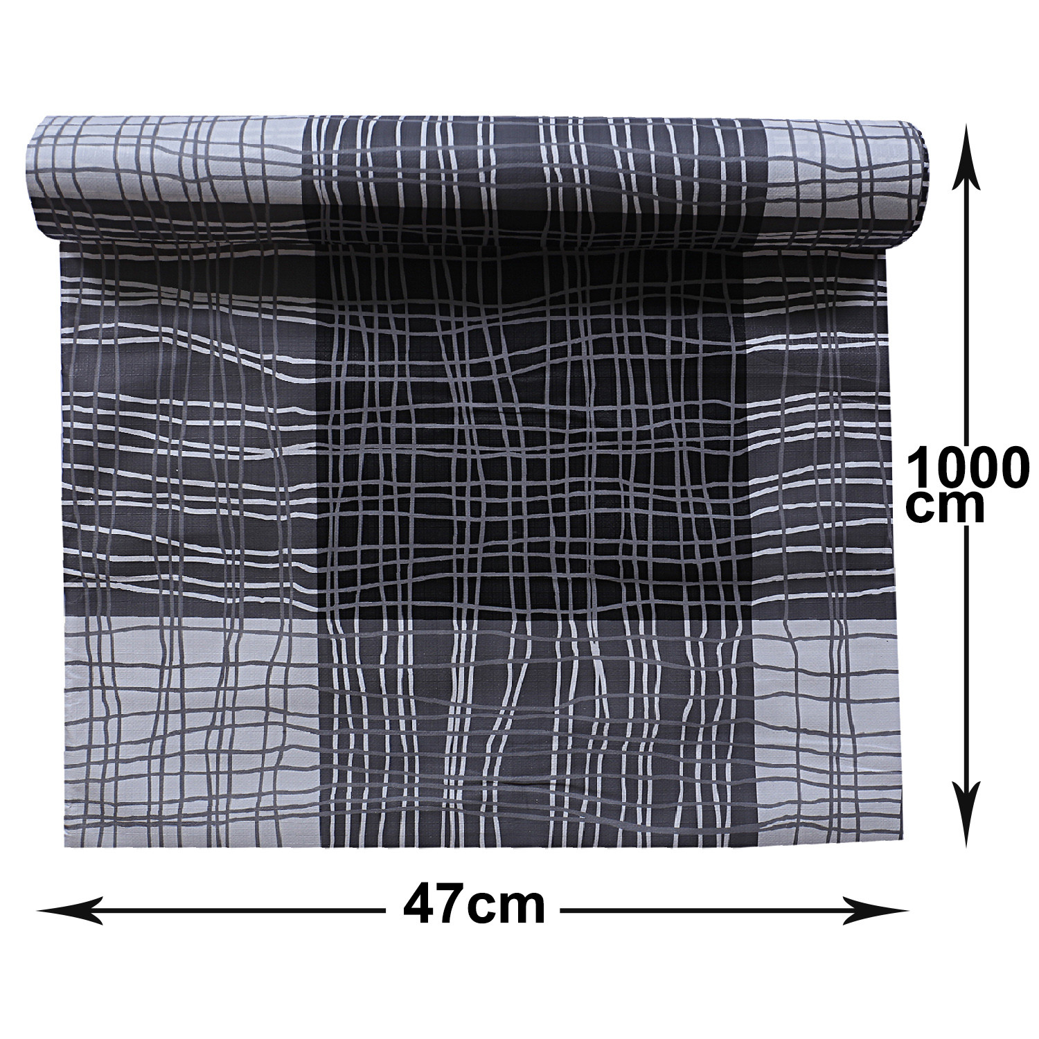 Kuber Industries Shelf Mat|Waterproof Strips Print PVC Anti-Slip Sheets|Durable Kitchen Cabinet Drawer Shelf Liner,10 Meter,(Gray)
