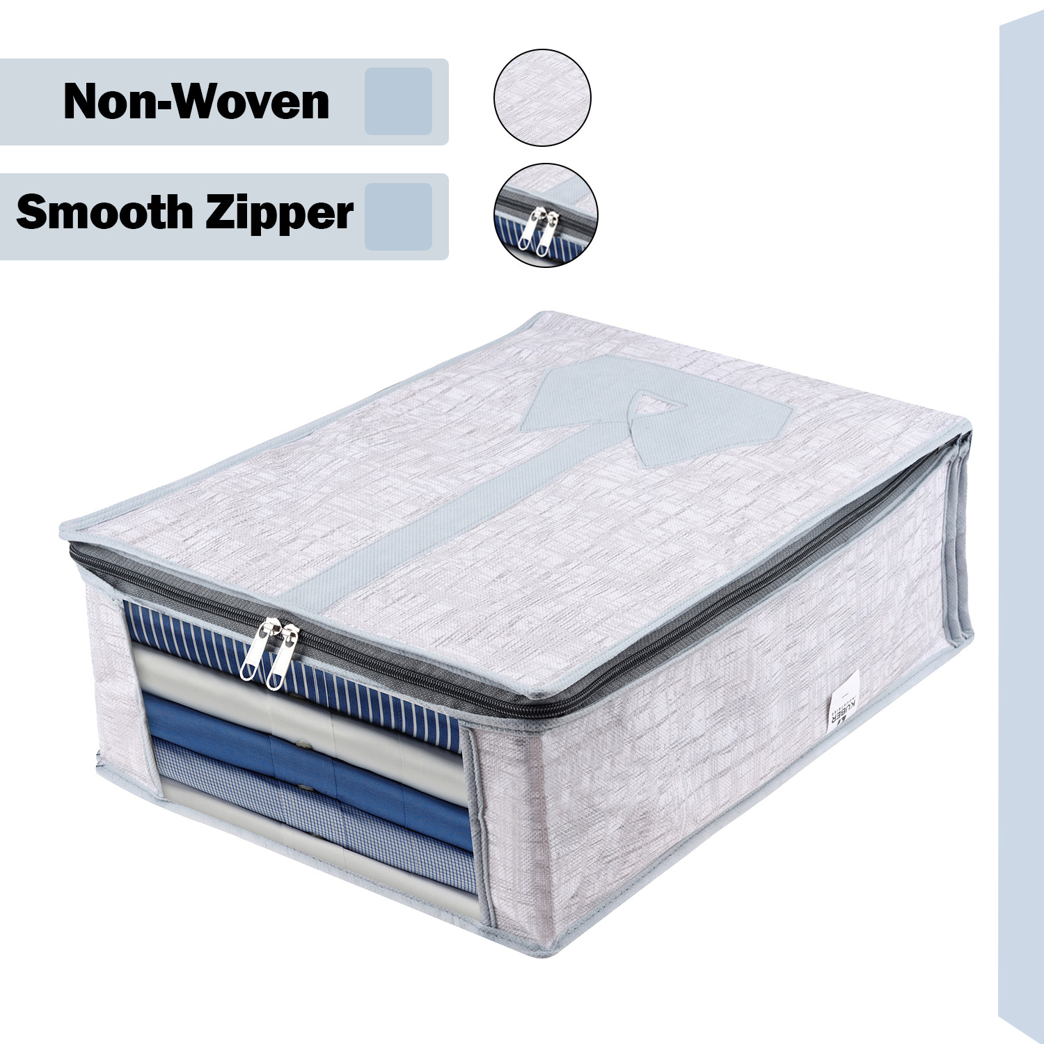 Kuber Industries Shirt Cover  Shirt Storage Organizer  Clothing Organizer  Foldable Shirt Cover  Wardrobe Organizer with Transparent Window  Jute Printed Shirt Bag  Pack of 2  Gray