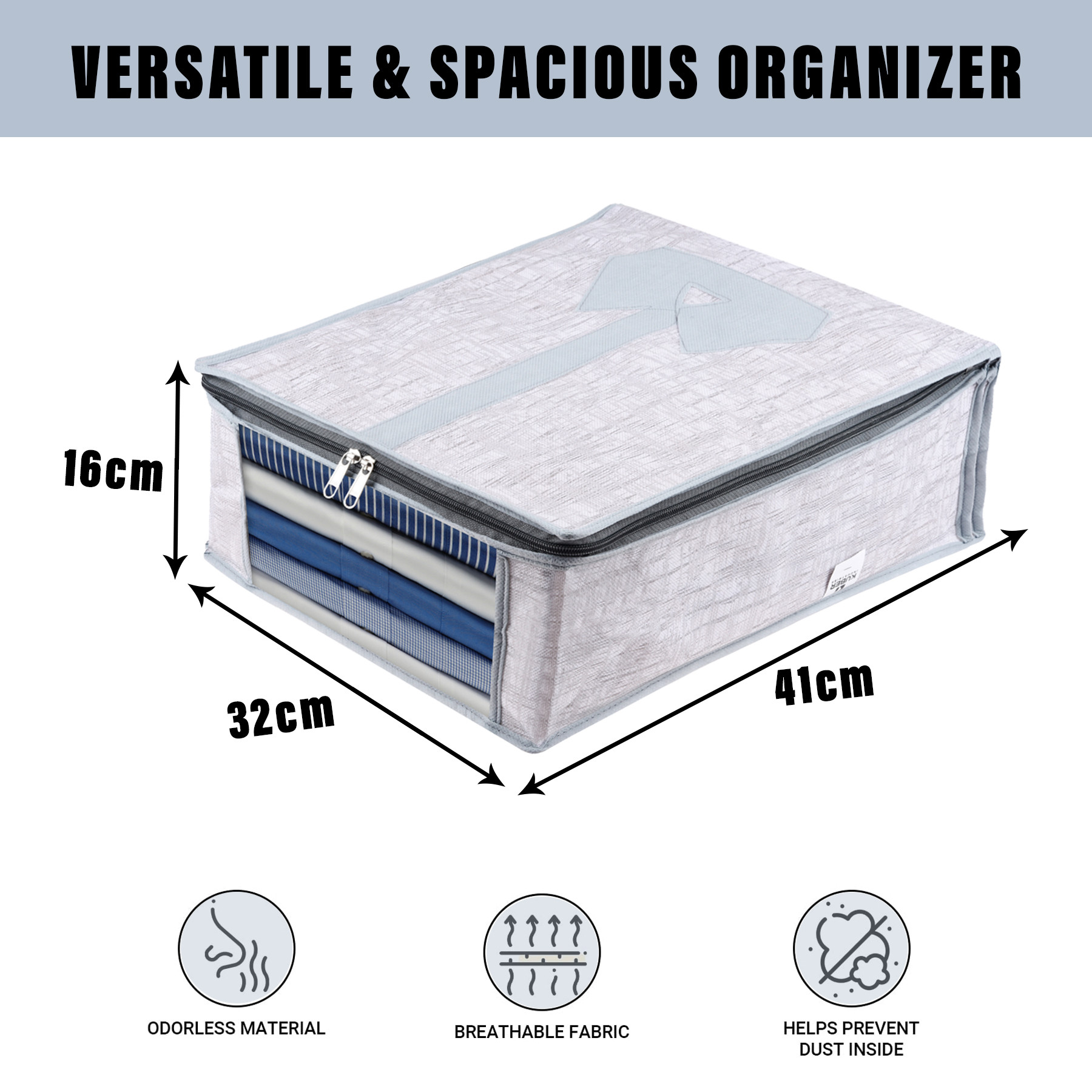 Kuber Industries Shirt Cover | Shirt Storage Organizer | Clothing Organizer | Foldable Shirt Cover | Wardrobe Organizer with Transparent Window | Jute Printed Shirt Bag |Gray