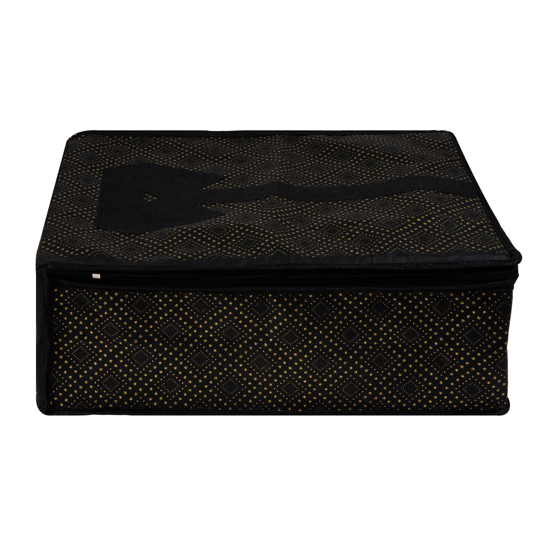 Kuber Industries Shirt Cover | Shirt Storage Organizer | Clothing Organizer | Foldable Shirt Cover | Wardrobe Organizer with Transparent Window | Golden-Dot Shirt Bag |Black