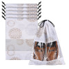 Shoe Bags | Shoe Bags for Travel | Drawstring Shoe Storage Bags | Storage Organizers Set | Shoe Cover with Transparent Window | Shoe Pouches | Gola-Print | Pack of 6 | White