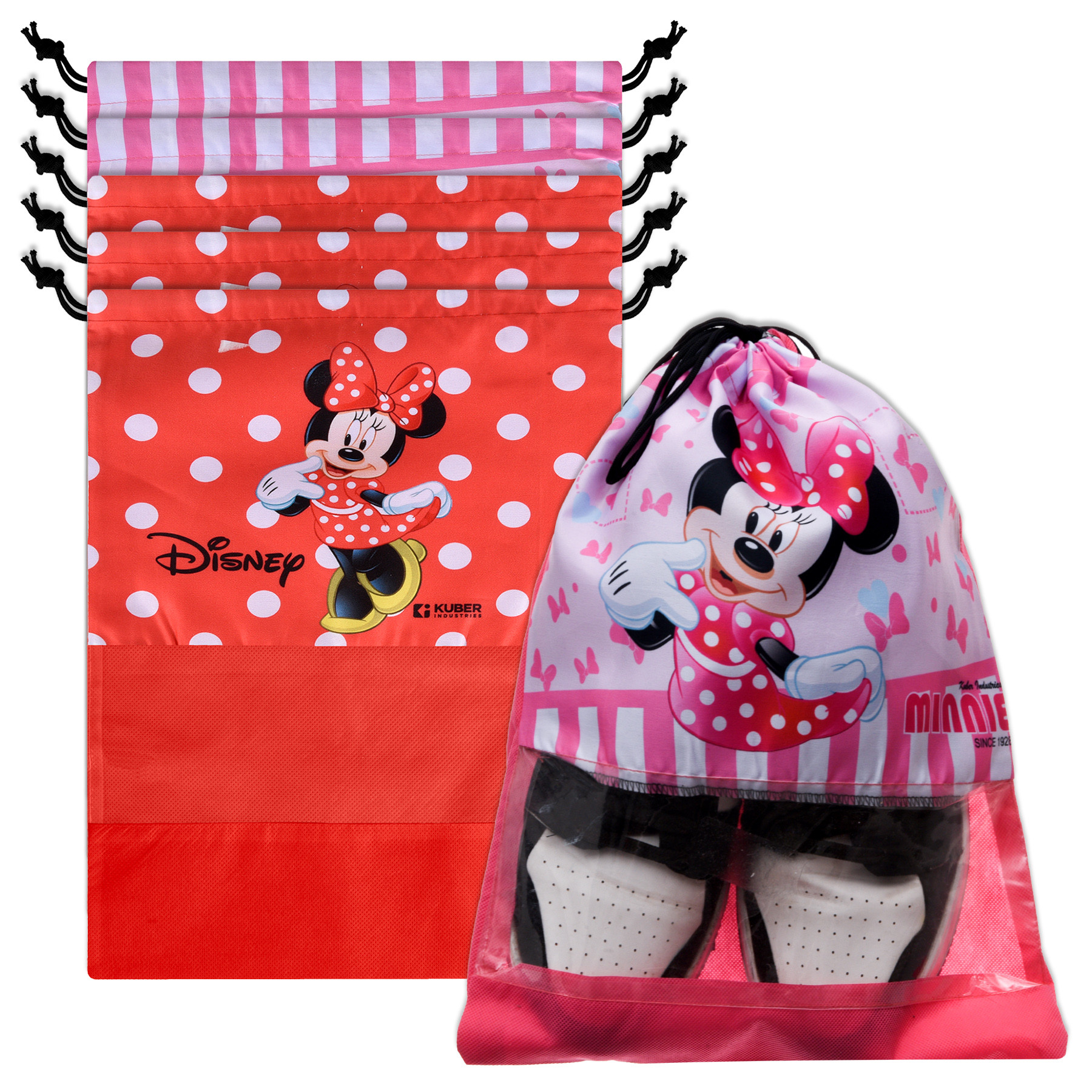 Kuber Industries Shoe Cover | Travel Shoe Storage Bags | Polyester Storage Bag | Drawstring Shoe Cover | Shoe Organizer with Clear window |Multi