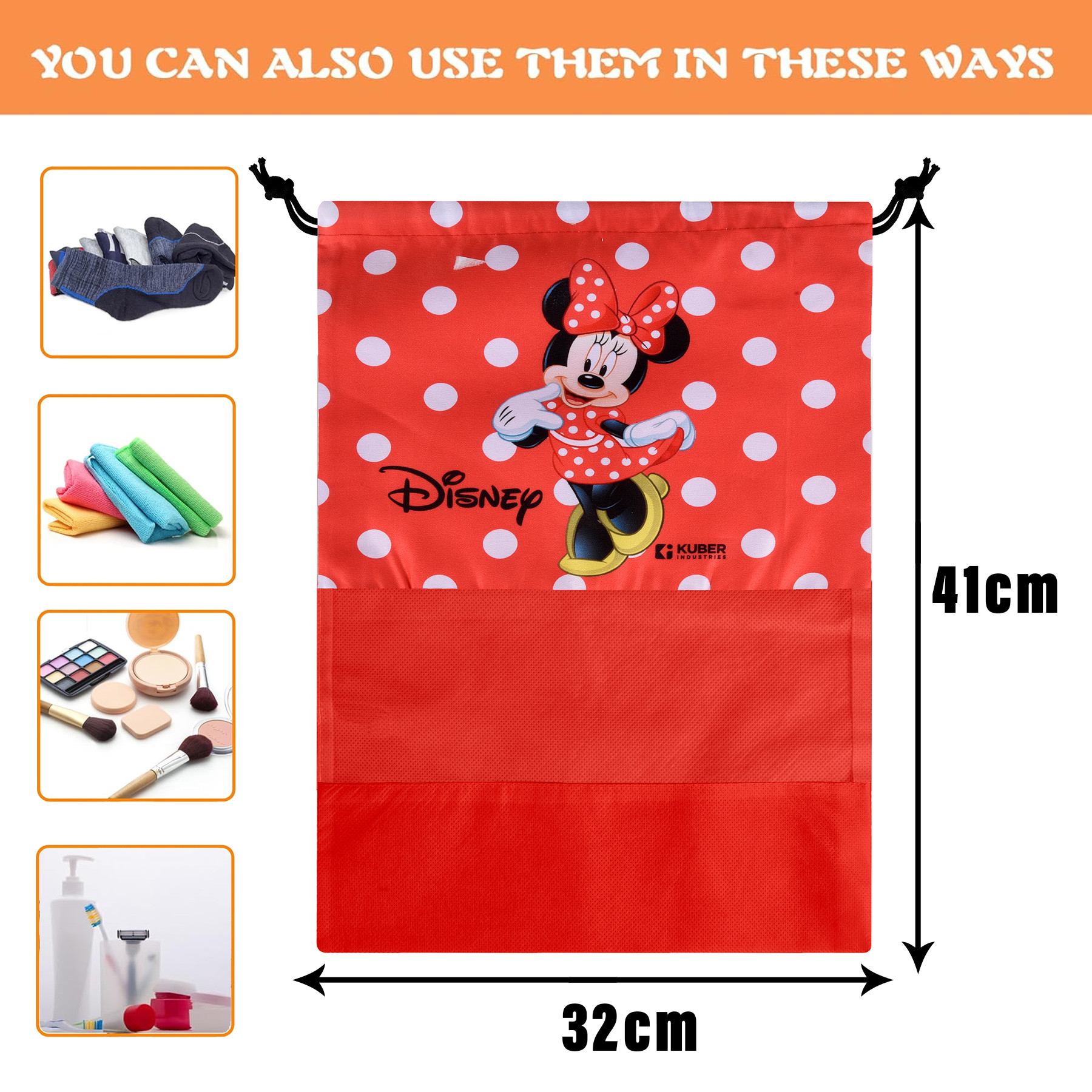 Kuber Industries Shoe Cover | Travel Shoe Storage Bags | Polyester Storage Bag | Drawstring Shoe Cover | Shoe Organizer with Clear window |Multi