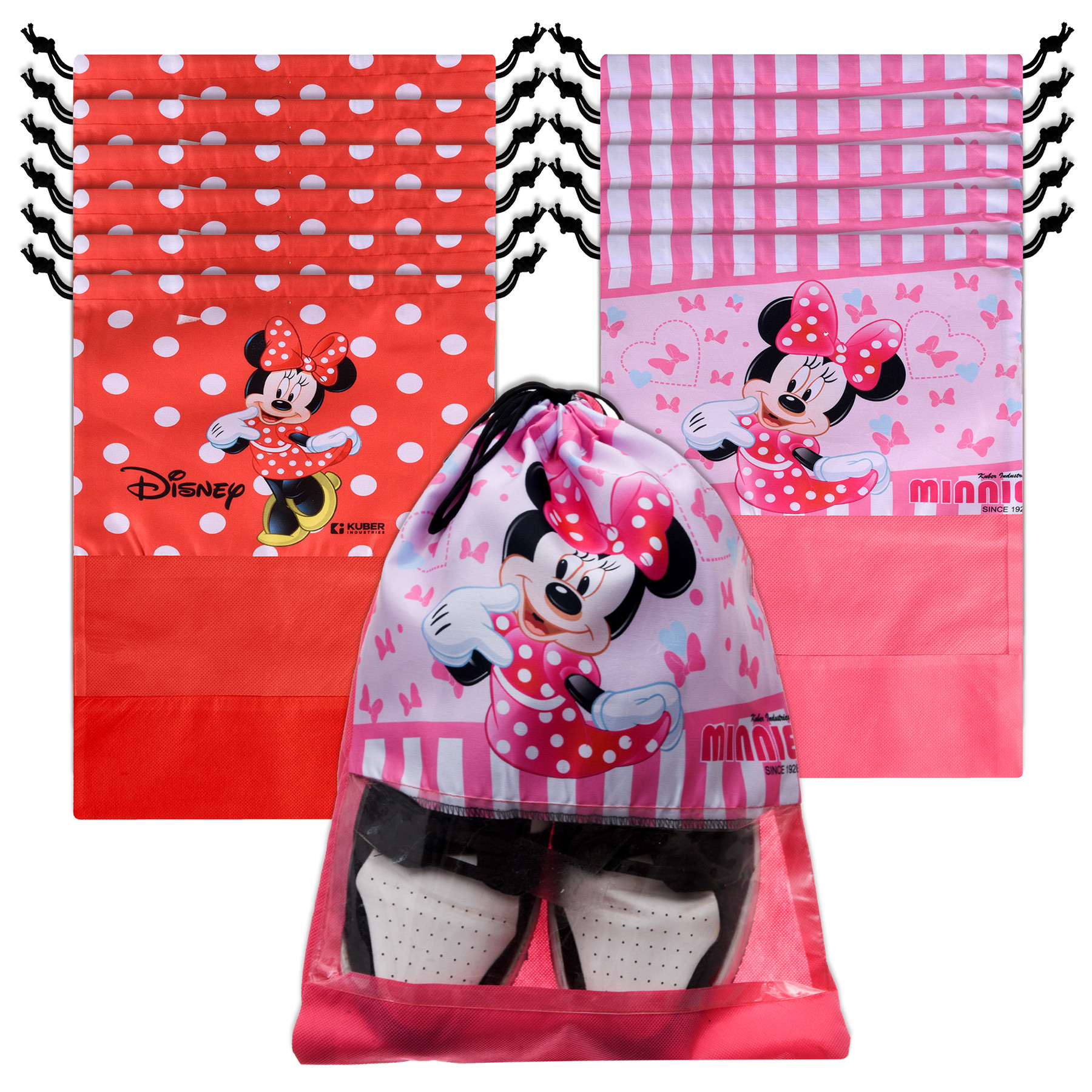 Kuber Industries Shoe Cover | Travel Shoe Storage Bags | Polyester Storage Bag | Drawstring Shoe Cover | Shoe Organizer with Clear window |Multi