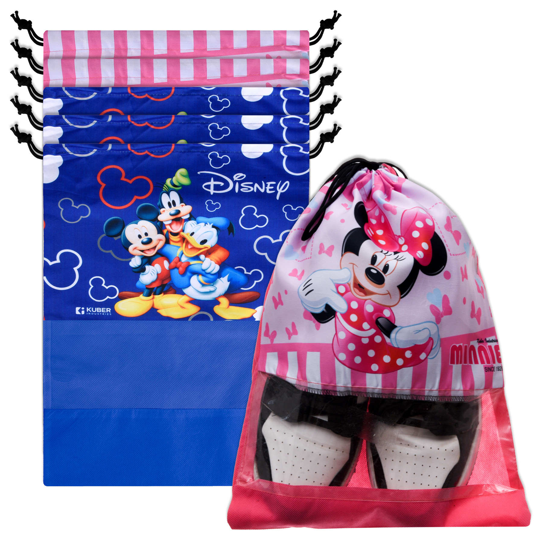 Kuber Industries Shoe Cover | Travel Shoe Storage Bags | Polyester Storage Bag | Drawstring Shoe Cover | Shoe Organizer with Clear window |Multi