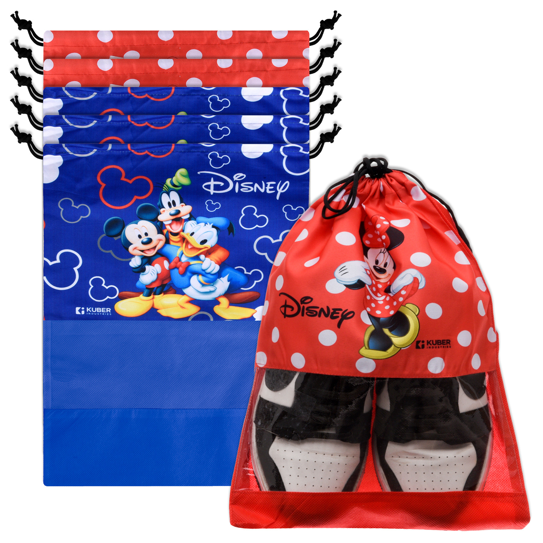 Kuber Industries Shoe Cover | Travel Shoe Storage Bags | Polyester Storage Bag | Drawstring Shoe Cover | Shoe Organizer with Clear window |Multi