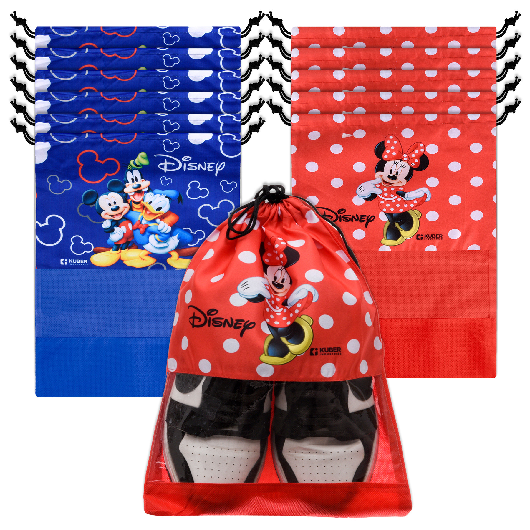 Kuber Industries Shoe Cover | Travel Shoe Storage Bags | Polyester Storage Bag | Drawstring Shoe Cover | Shoe Organizer with Clear window |Multi