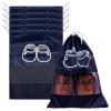 Shoe Cover | Travel Shoe Storage Bags | Polyester Storage Bags | Drawstring Shoe Cover | Clear Transparent Shoe Storage Organizer | Pack of 6 | Navy Blue