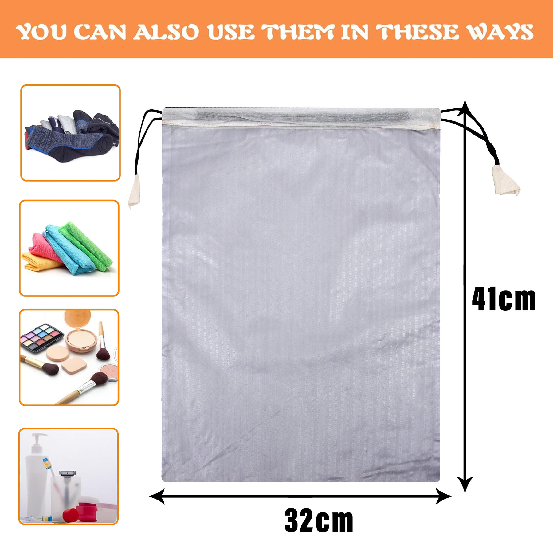 Kuber Industries Shoe Cover | Travel Shoe Storage Bags | PVC Storage Bags | Drawstring Shoe Cover | Transparent Shoe Storage Organizer | Lining-Design |White