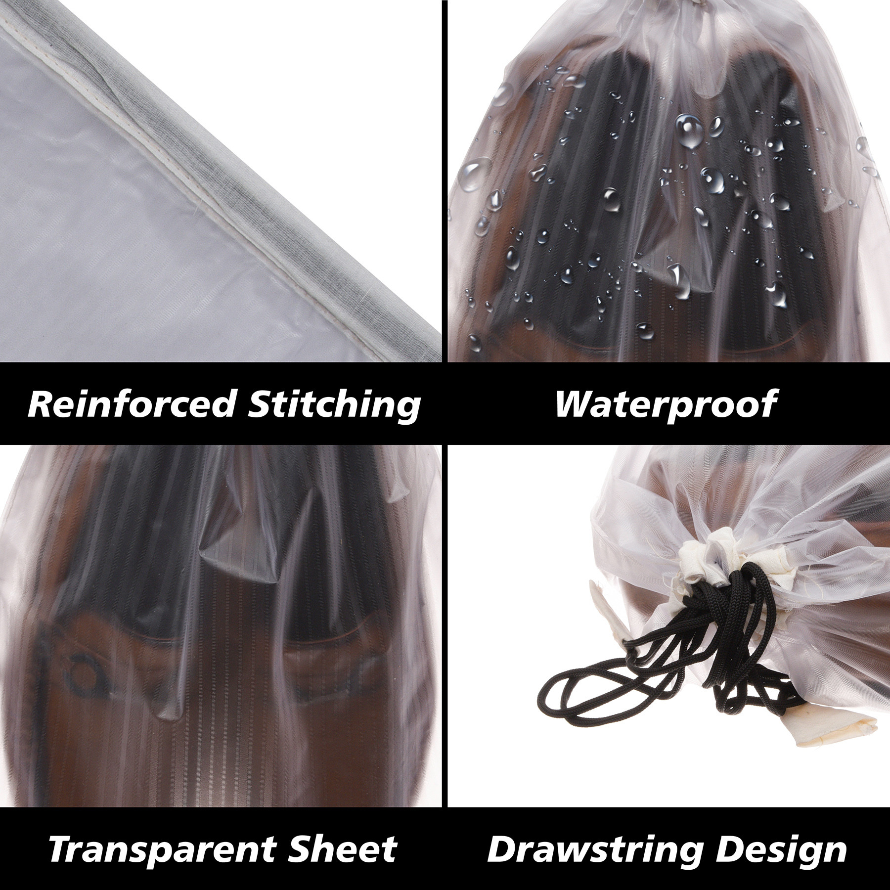 Kuber Industries Shoe Cover | Travel Shoe Storage Bags | PVC Storage Bags | Drawstring Shoe Cover | Transparent Shoe Storage Organizer | Lining-Design |White