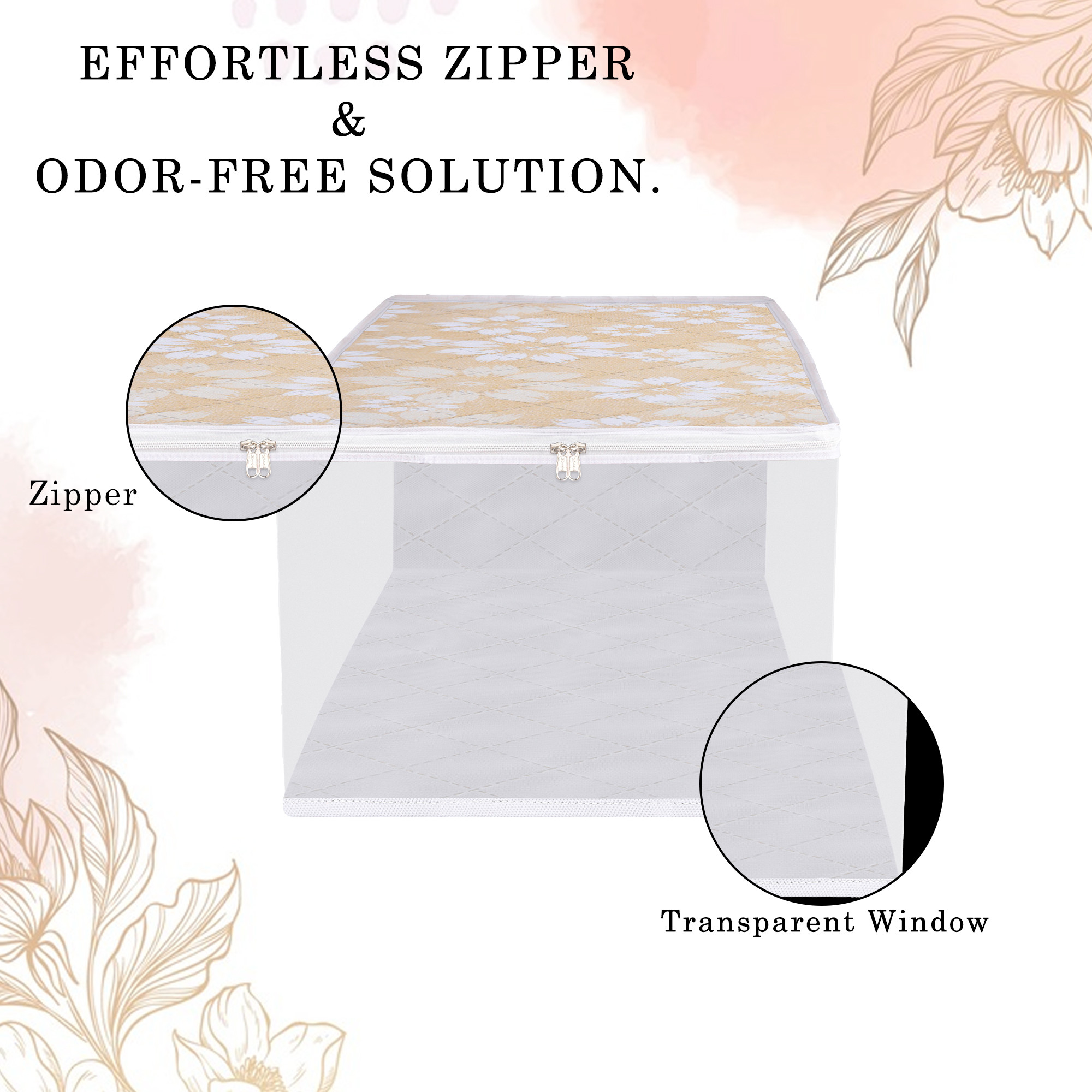 Kuber Industries Shoe Cover  Waterproof Shoe Storage Bag  Travel Shoe Storage Bag  Side Visible Window Shoe Organizer  Shoe Protector Bag  Flower Quilted  Pack of 2  Gray