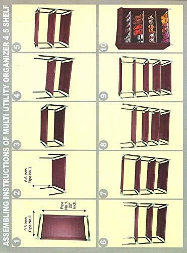 Kuber Industries Shoe Rack|Non-Woven 4 Shelves Shelf|Foldable Storage Rack Organizer for Shoe, Books (Maroon)