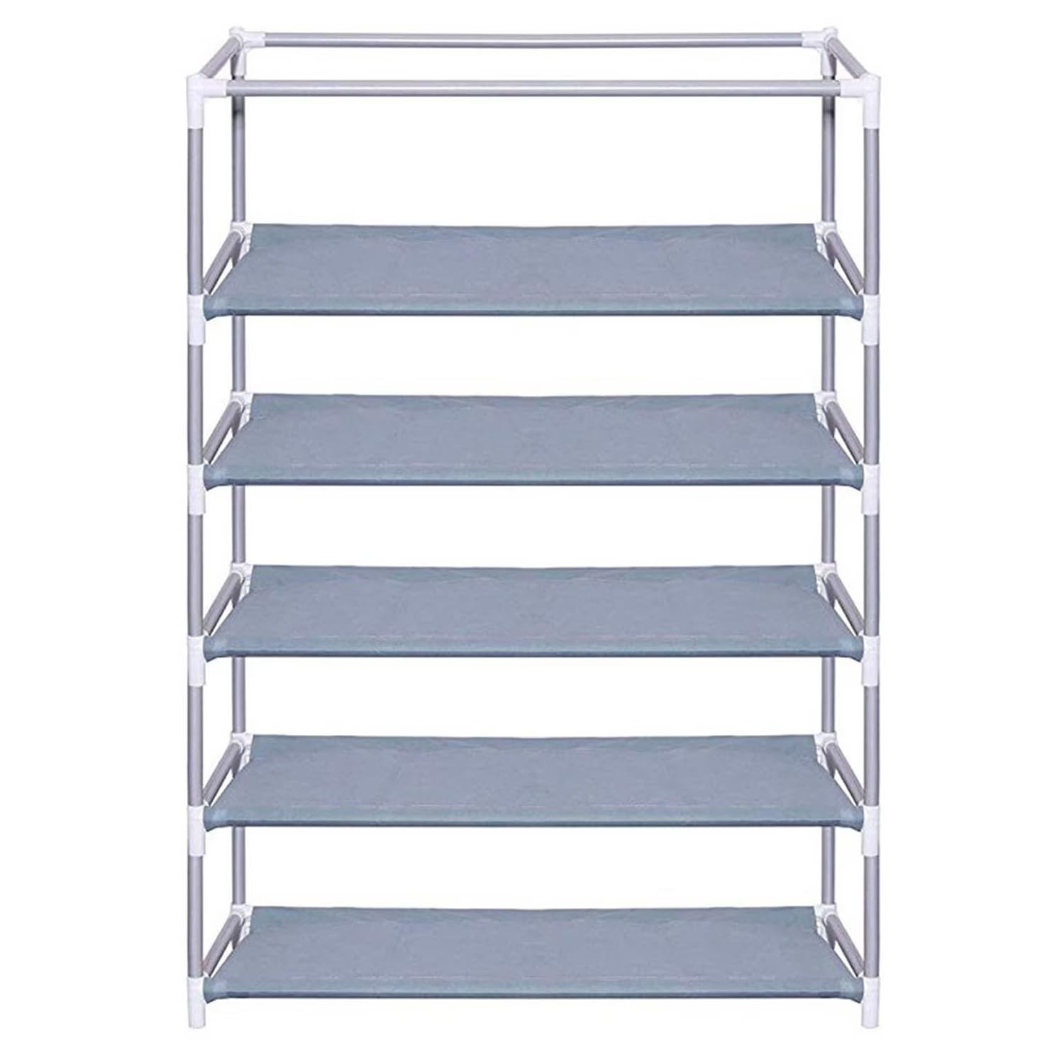 Kuber Industries Shoe Rack|Non-Woven 5 Shelves Shelf|Foldable Storage Rack Organizer for Shoe, Books (Purple)