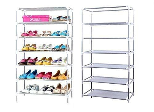 Kuber Industries Shoe Rack|Non-Woven 6 Shelves Shelf|Foldable Storage Rack Organizer for Shoe, Books (Grey)