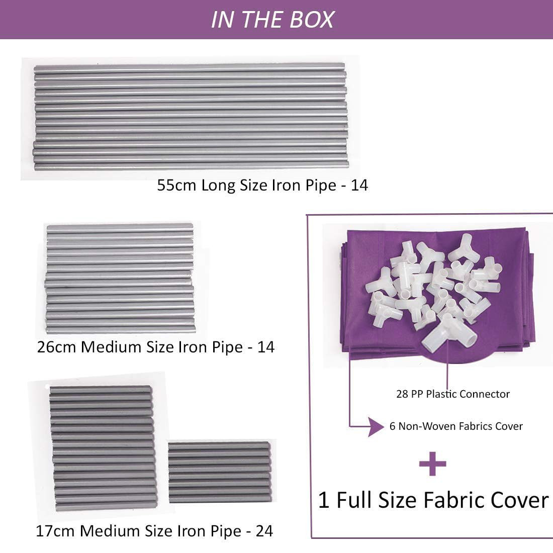 Kuber Industries Shoe Rack|Non-Woven 6 Shelves Shelf|Foldable Storage Rack Organizer for Shoe, Books (Purple)