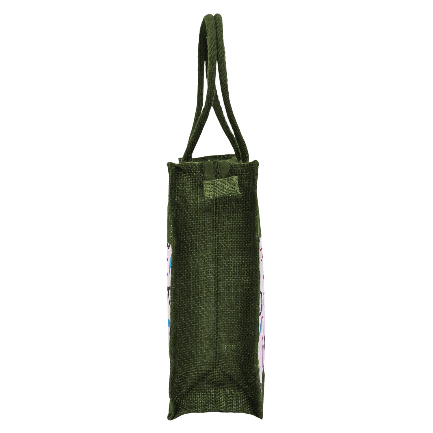 Kuber Industries Shopping Bag  Jute Carry Bag  Zipper Grocery Bag with Handle  Reusable Shopping Bag  Vegetable Bag for Shopping  Sunglasses-Grocery Bag  Large  Green