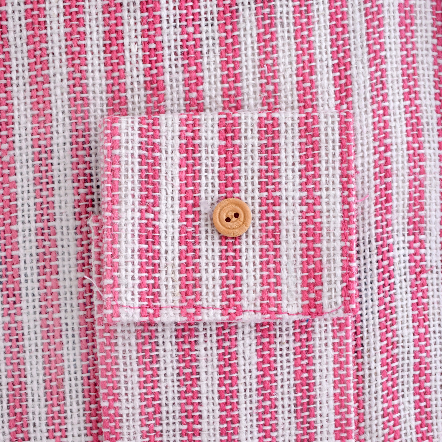 Kuber Industries Shopping Bag  Jute Carry Bag  Zipper Grocery Bag with Handle  Reusable Shopping Bag  Carrying Bag With Front Pocket  Lining-Grocery Bag  Medium  Pink